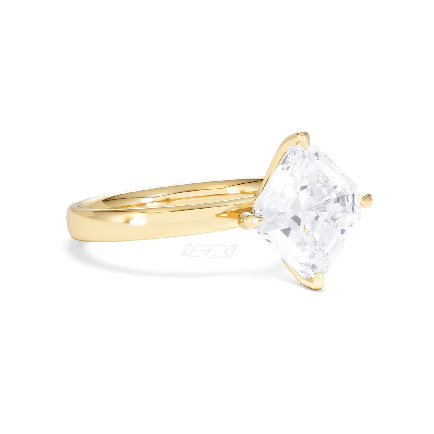 Origin Twist 3.00ct Asscher Cut Lab Diamond Solitaire Engagement Ring in 18K Yellow Gold - Image 15