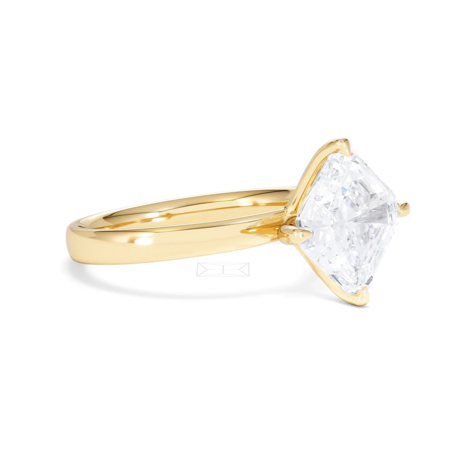 Origin Twist 3.00ct Asscher Cut Lab Diamond Solitaire Engagement Ring in 18K Yellow Gold - Image 17
