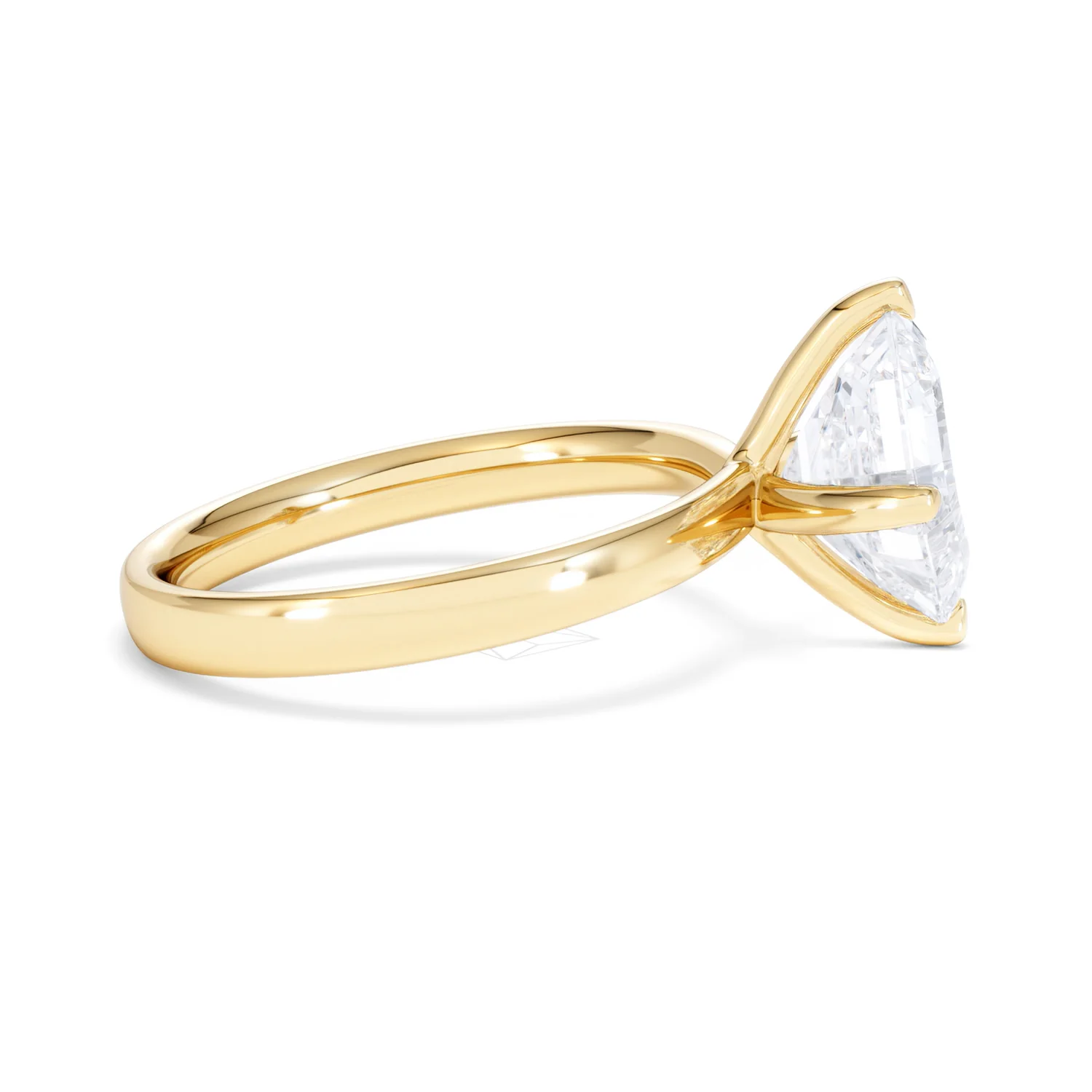 Origin Twist 3.00ct Asscher Cut Lab Diamond Solitaire Engagement Ring in 18K Yellow Gold - Image 26