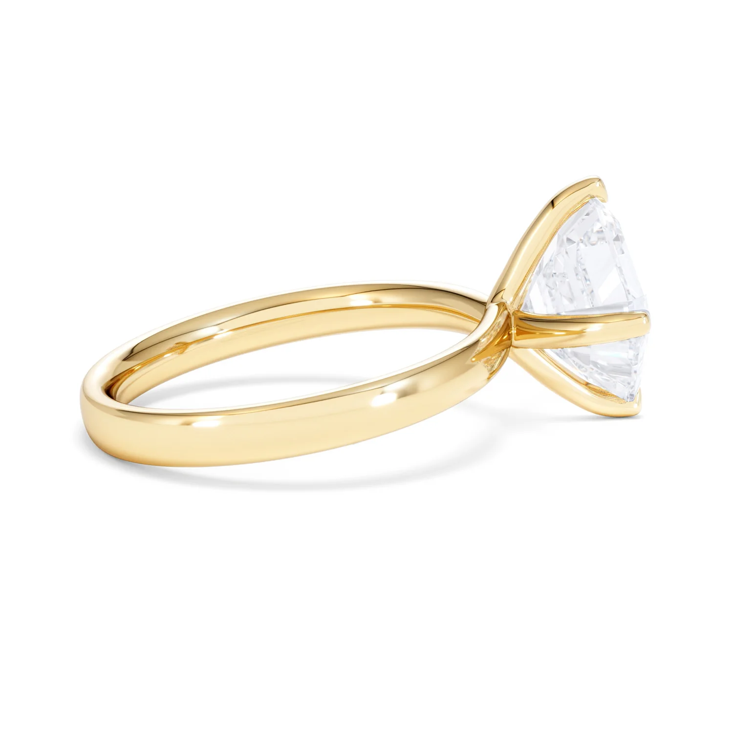 Origin Twist 3.00ct Asscher Cut Lab Diamond Solitaire Engagement Ring in 18K Yellow Gold - Image 29