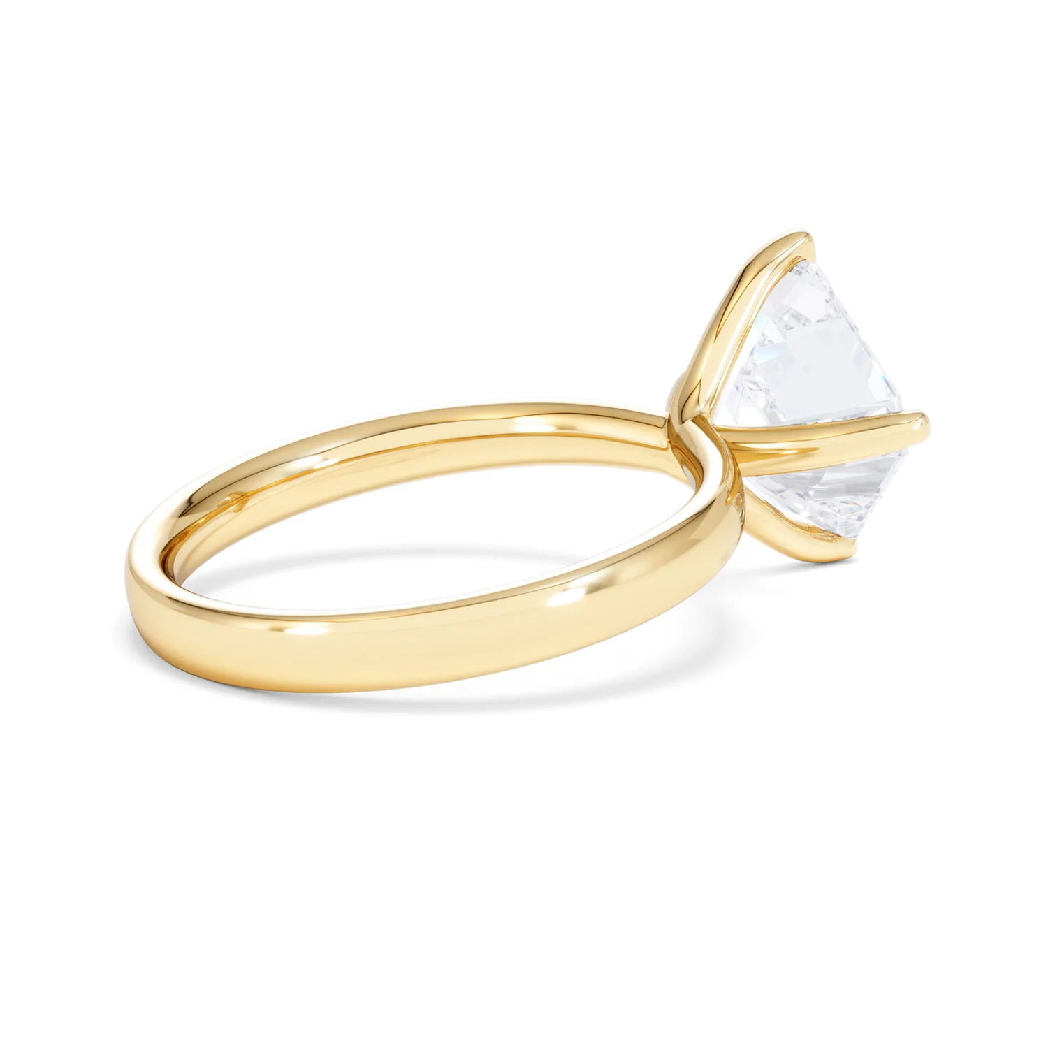 Origin Twist 3.00ct Asscher Cut Lab Diamond Solitaire Engagement Ring in 18K Yellow Gold - Image 34