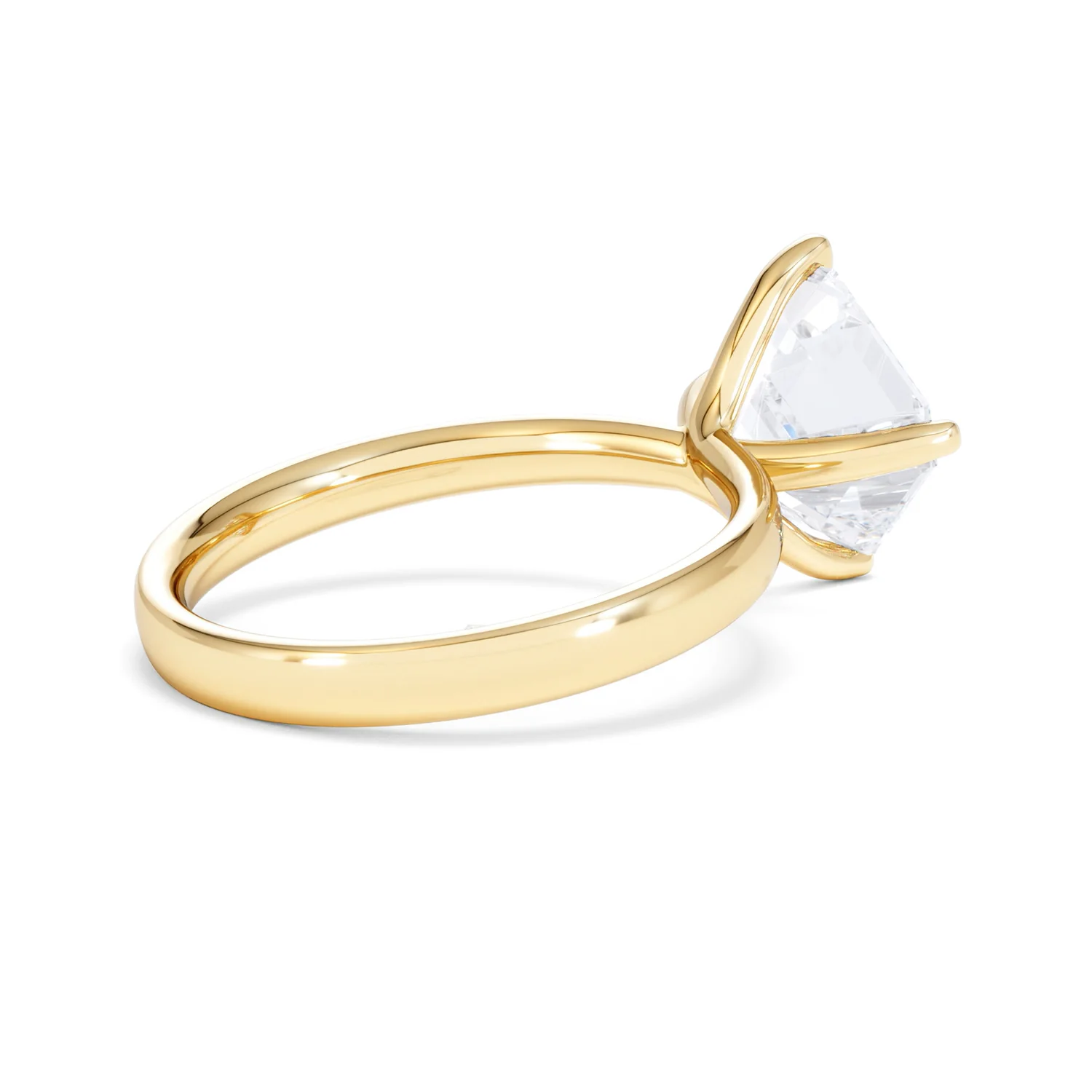Origin Twist 3.00ct Asscher Cut Lab Diamond Solitaire Engagement Ring in 18K Yellow Gold - Image 35