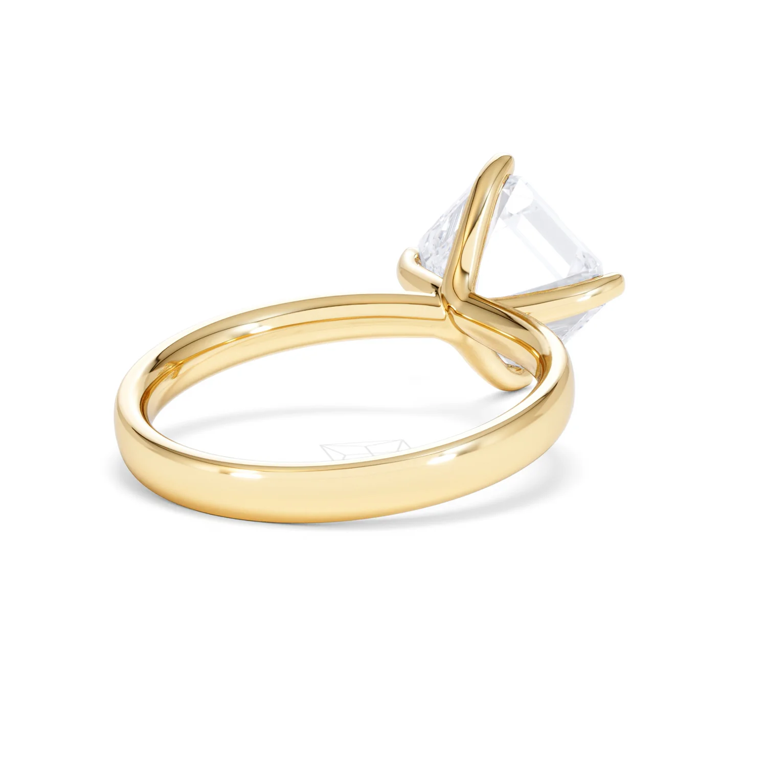 Origin Twist 3.00ct Asscher Cut Lab Diamond Solitaire Engagement Ring in 18K Yellow Gold - Image 40