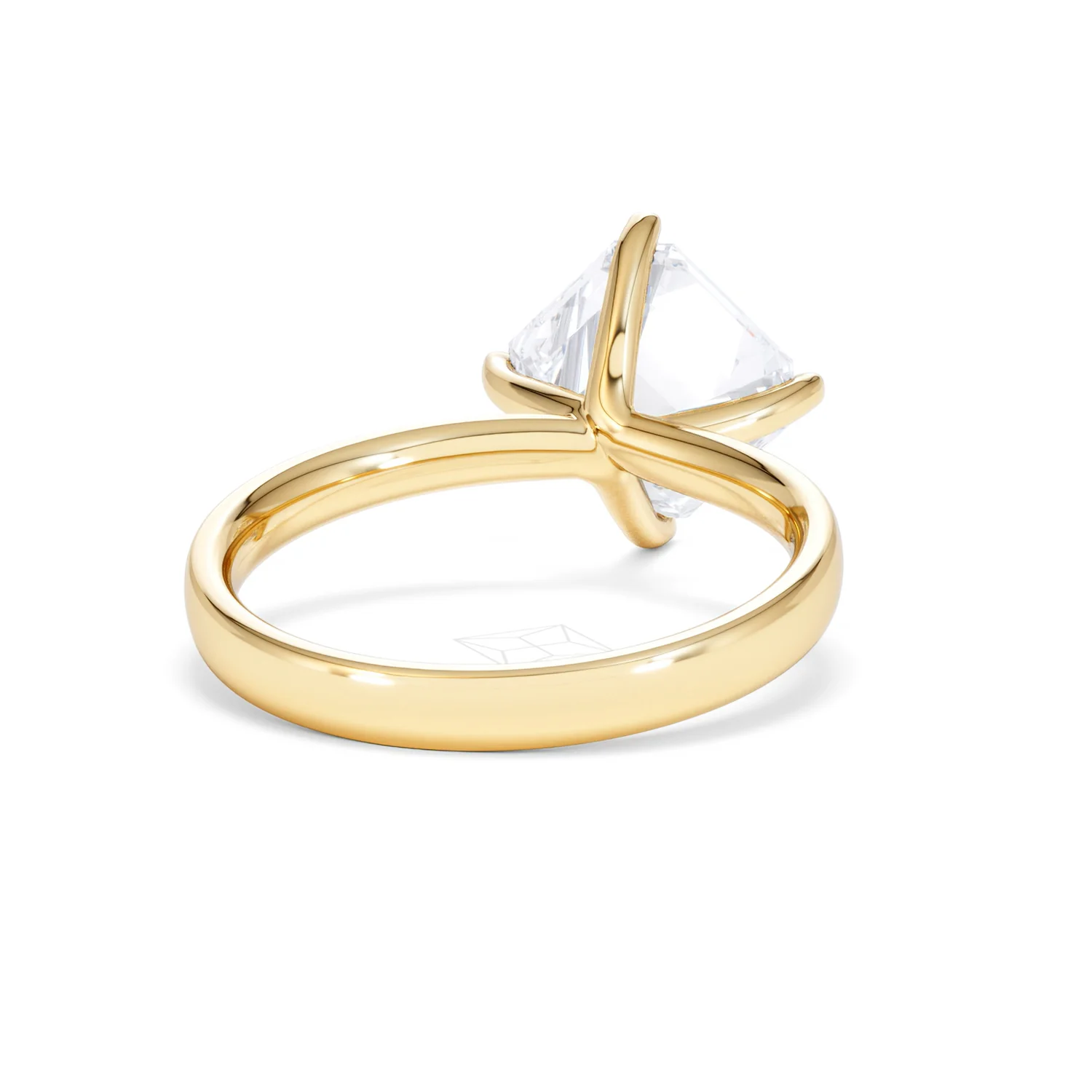 Origin Twist 3.00ct Asscher Cut Lab Diamond Solitaire Engagement Ring in 18K Yellow Gold - Image 43