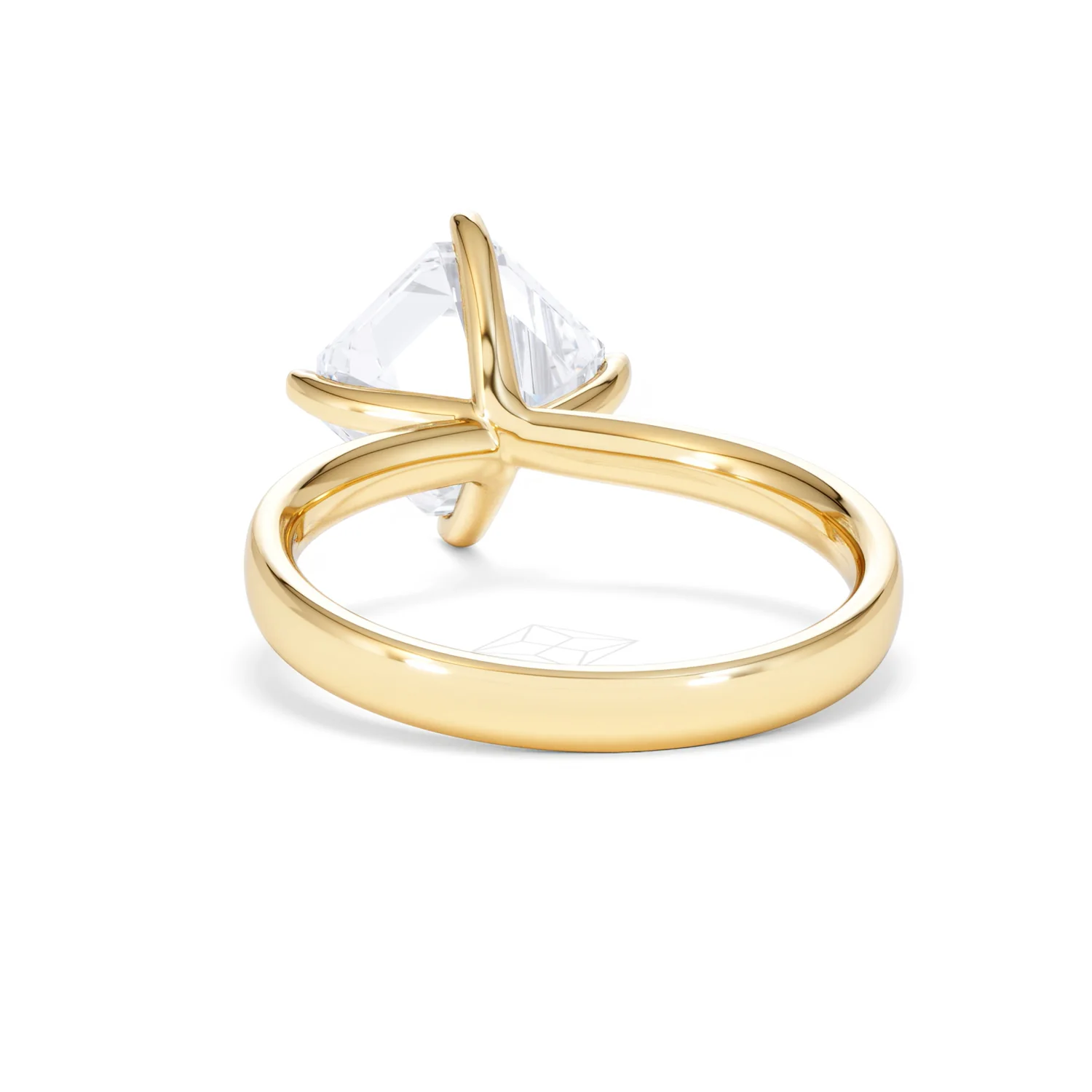 Origin Twist 3.00ct Asscher Cut Lab Diamond Solitaire Engagement Ring in 18K Yellow Gold - Image 50