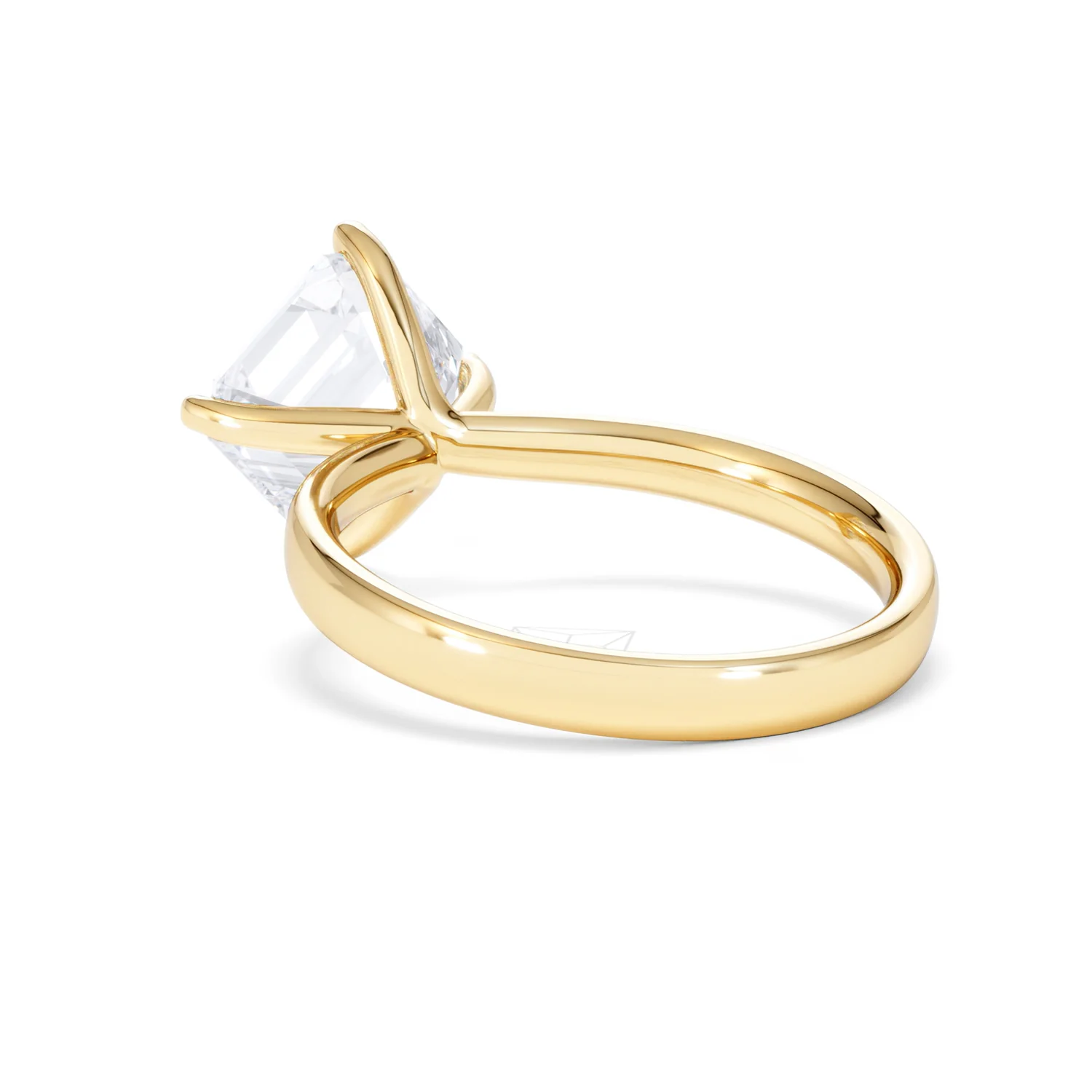 Origin Twist 3.00ct Asscher Cut Lab Diamond Solitaire Engagement Ring in 18K Yellow Gold - Image 55