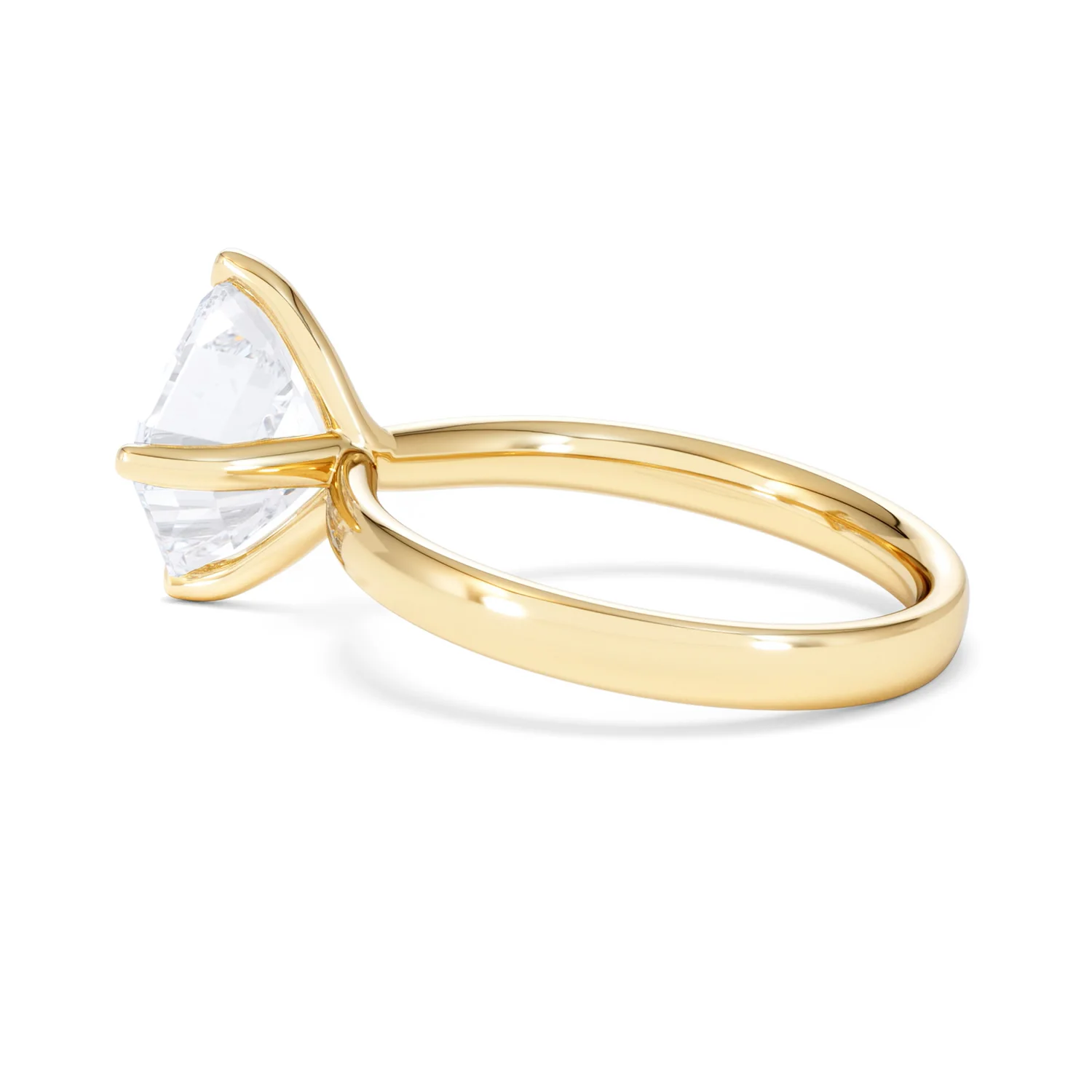 Origin Twist 3.00ct Asscher Cut Lab Diamond Solitaire Engagement Ring in 18K Yellow Gold - Image 62