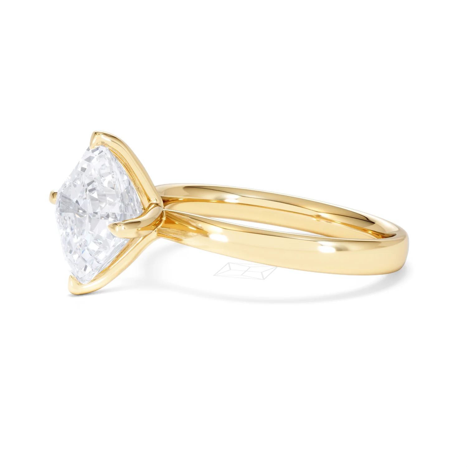 Origin Twist 3.00ct Asscher Cut Lab Diamond Solitaire Engagement Ring in 18K Yellow Gold - Image 73