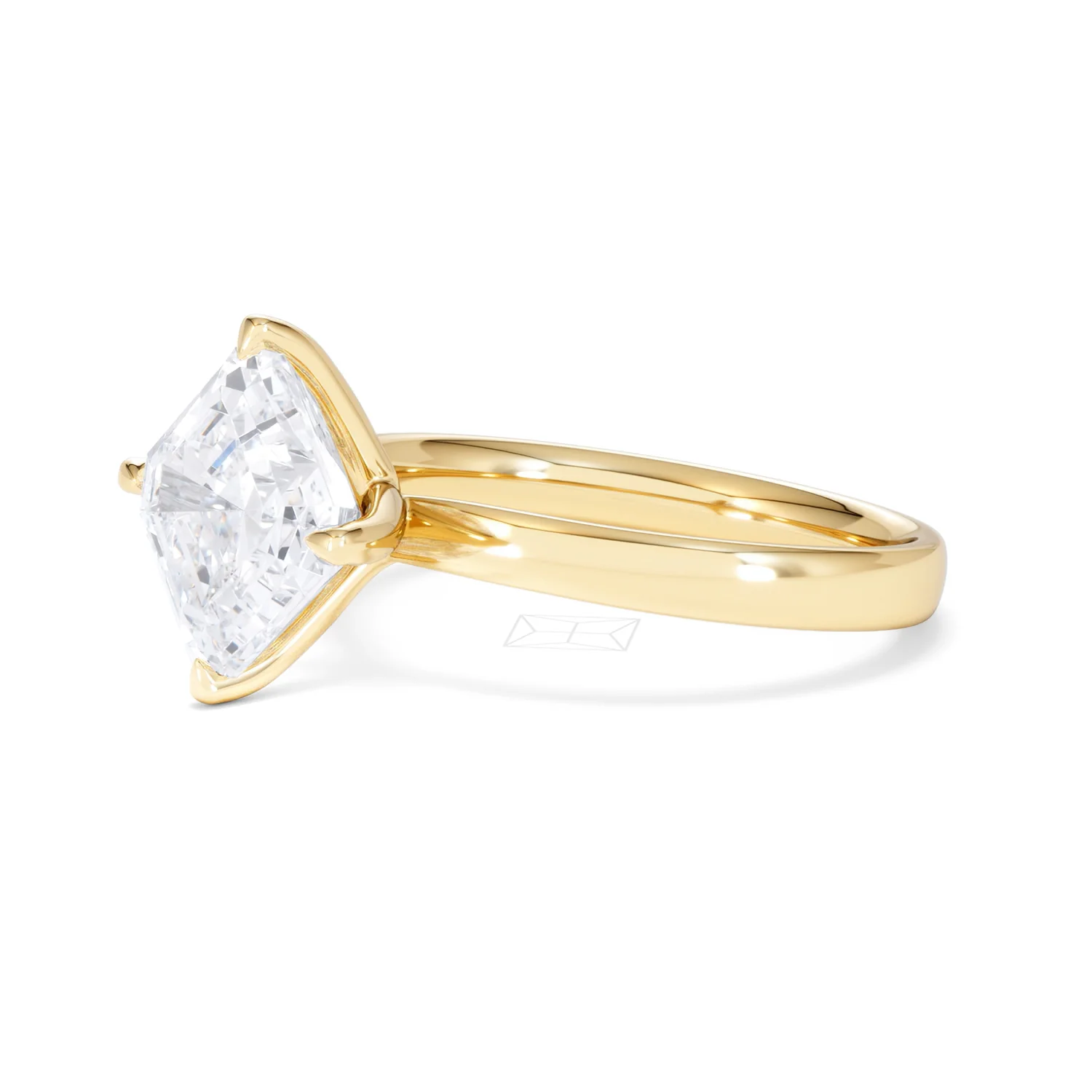 Origin Twist 3.00ct Asscher Cut Lab Diamond Solitaire Engagement Ring in 18K Yellow Gold - Image 75