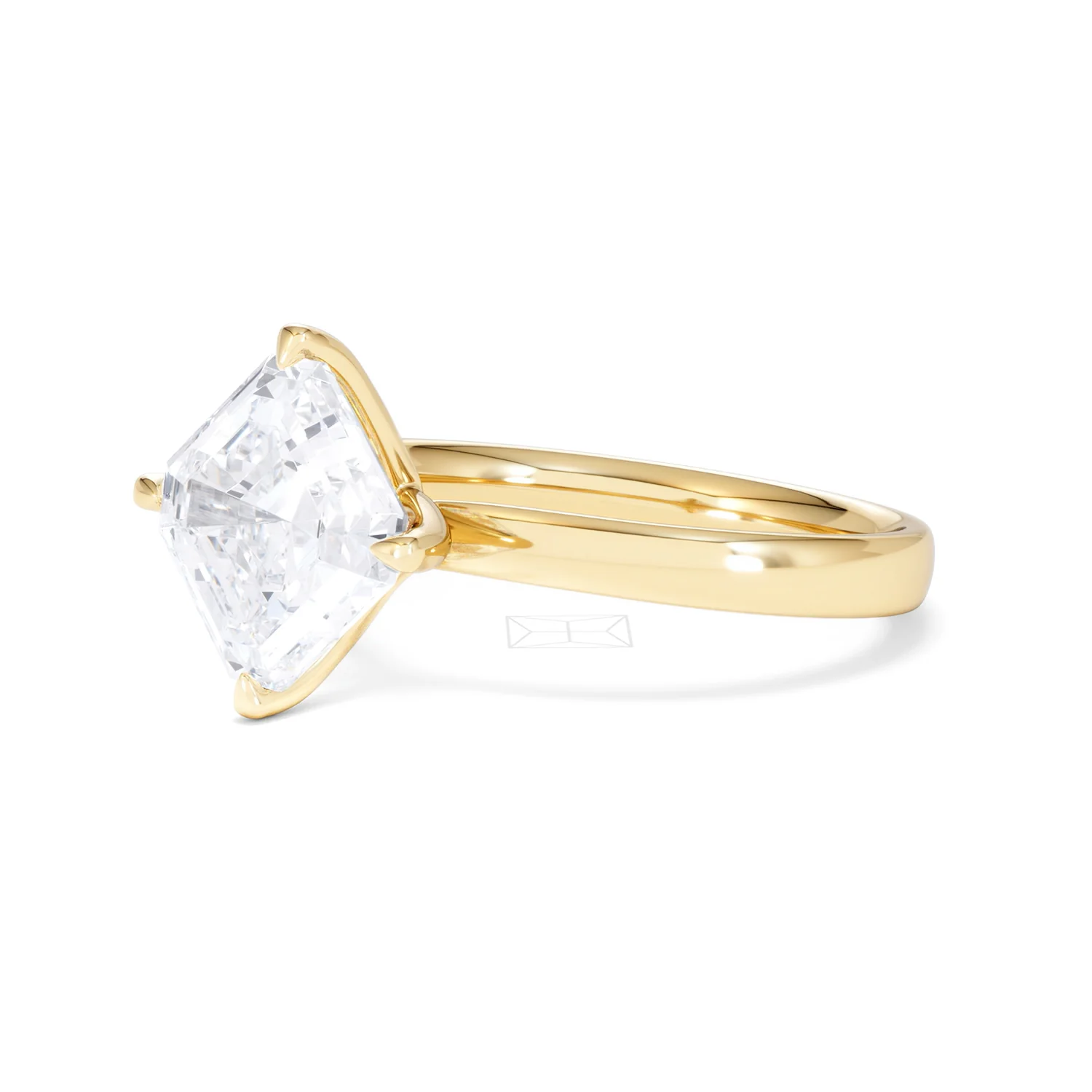 Origin Twist 3.00ct Asscher Cut Lab Diamond Solitaire Engagement Ring in 18K Yellow Gold - Image 77