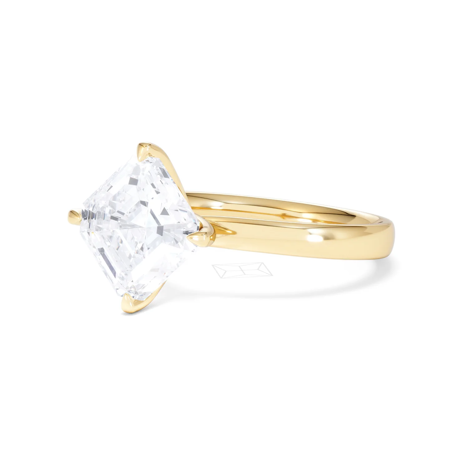 Origin Twist 3.00ct Asscher Cut Lab Diamond Solitaire Engagement Ring in 18K Yellow Gold - Image 79