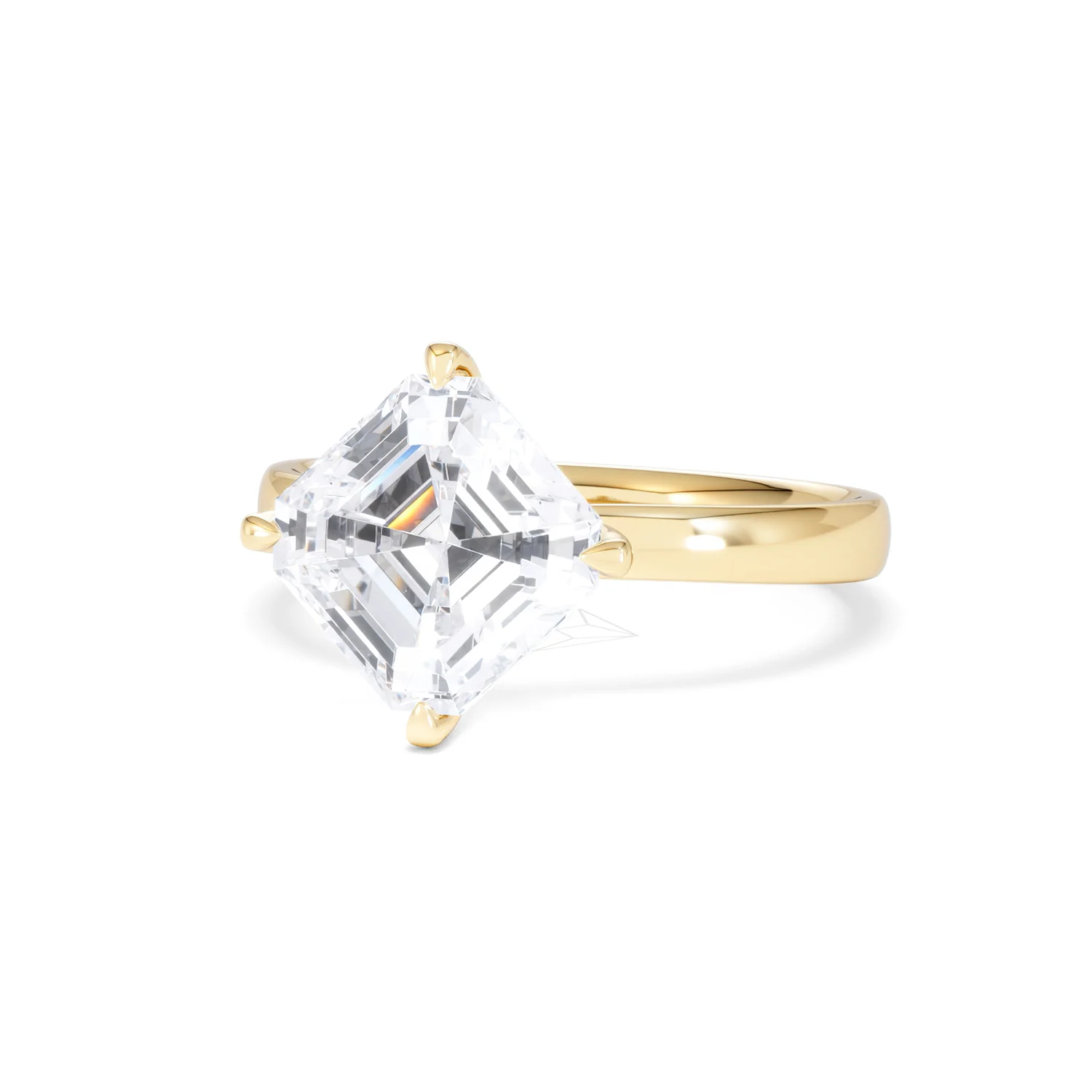 Origin Twist 3.00ct Asscher Cut Lab Diamond Solitaire Engagement Ring in 18K Yellow Gold - Image 83