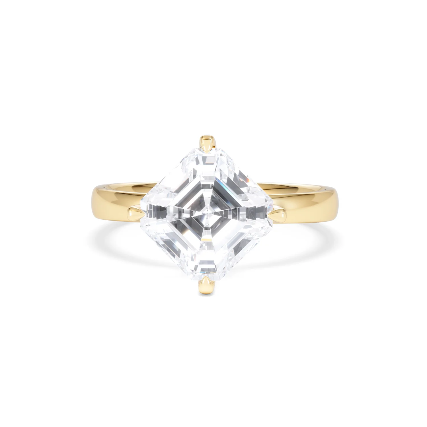 Origin Twist 3.00ct Asscher Cut Lab Diamond Solitaire Engagement Ring in 18K Yellow Gold - Image 86