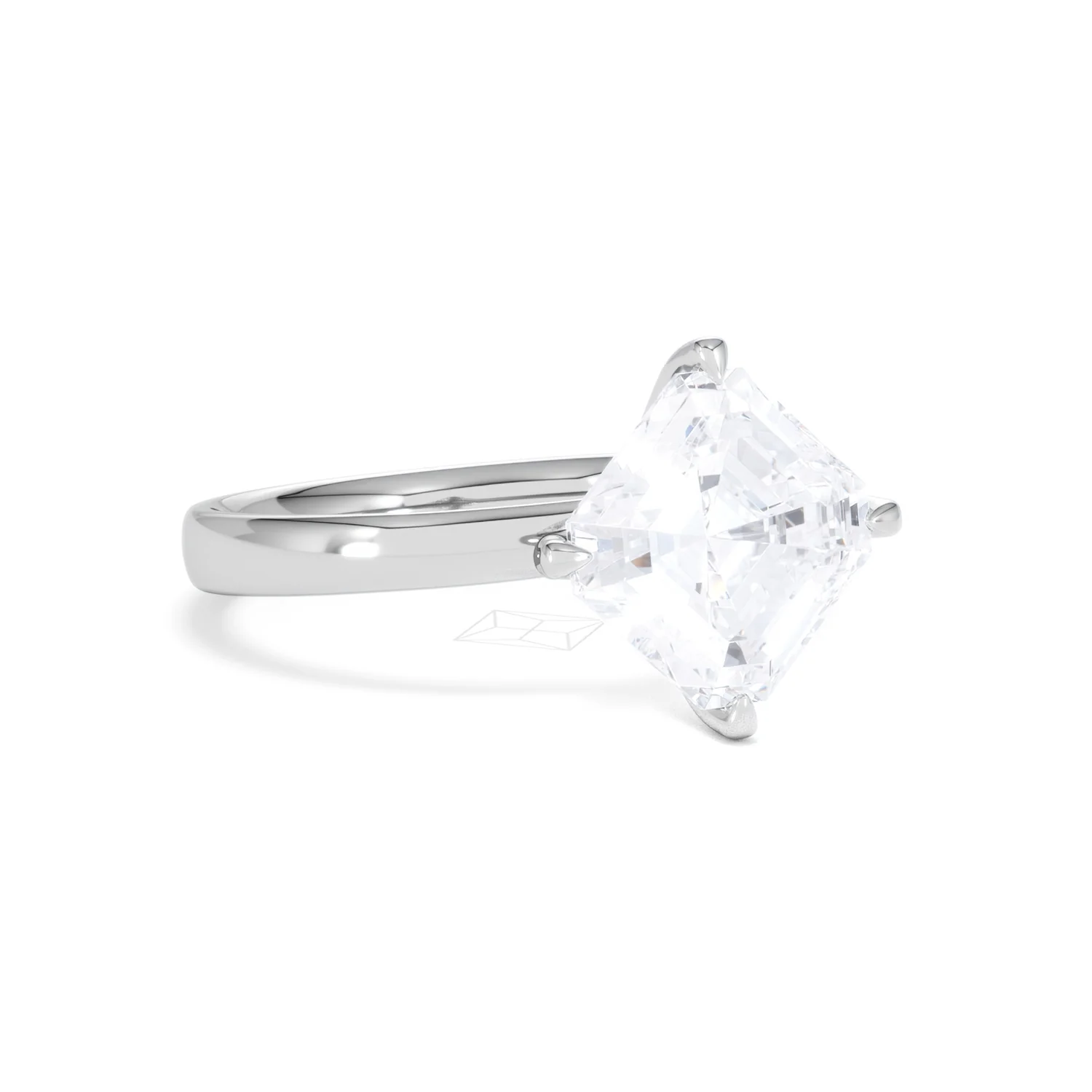 Origin Twist 3.00ct Asscher Cut Lab Diamond Solitaire Engagement Ring in Platinum - Image 13
