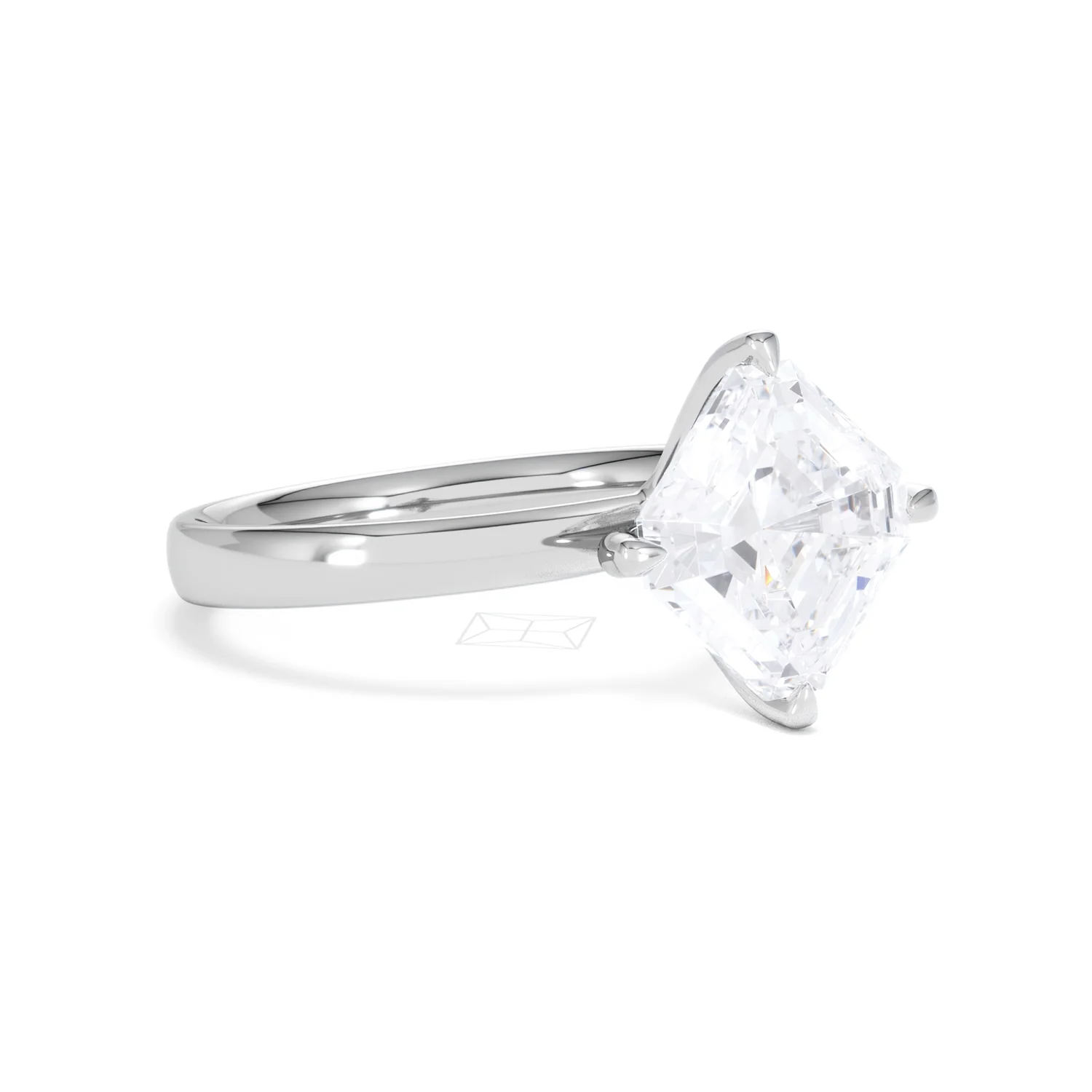 Origin Twist 3.00ct Asscher Cut Lab Diamond Solitaire Engagement Ring in Platinum - Image 15