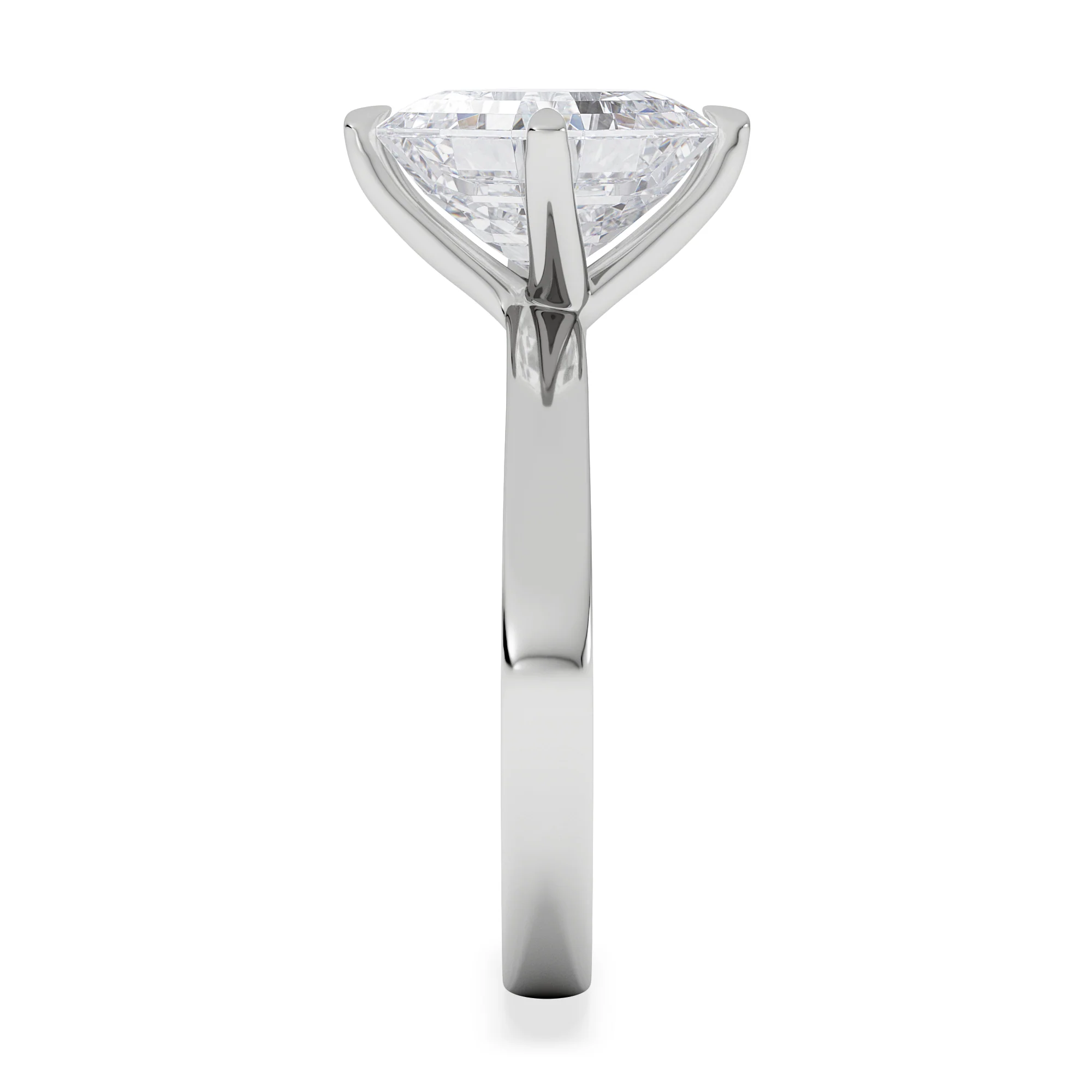 Origin Twist 3.00ct Asscher Cut Lab Diamond Solitaire Engagement Ring in Platinum - Image 5