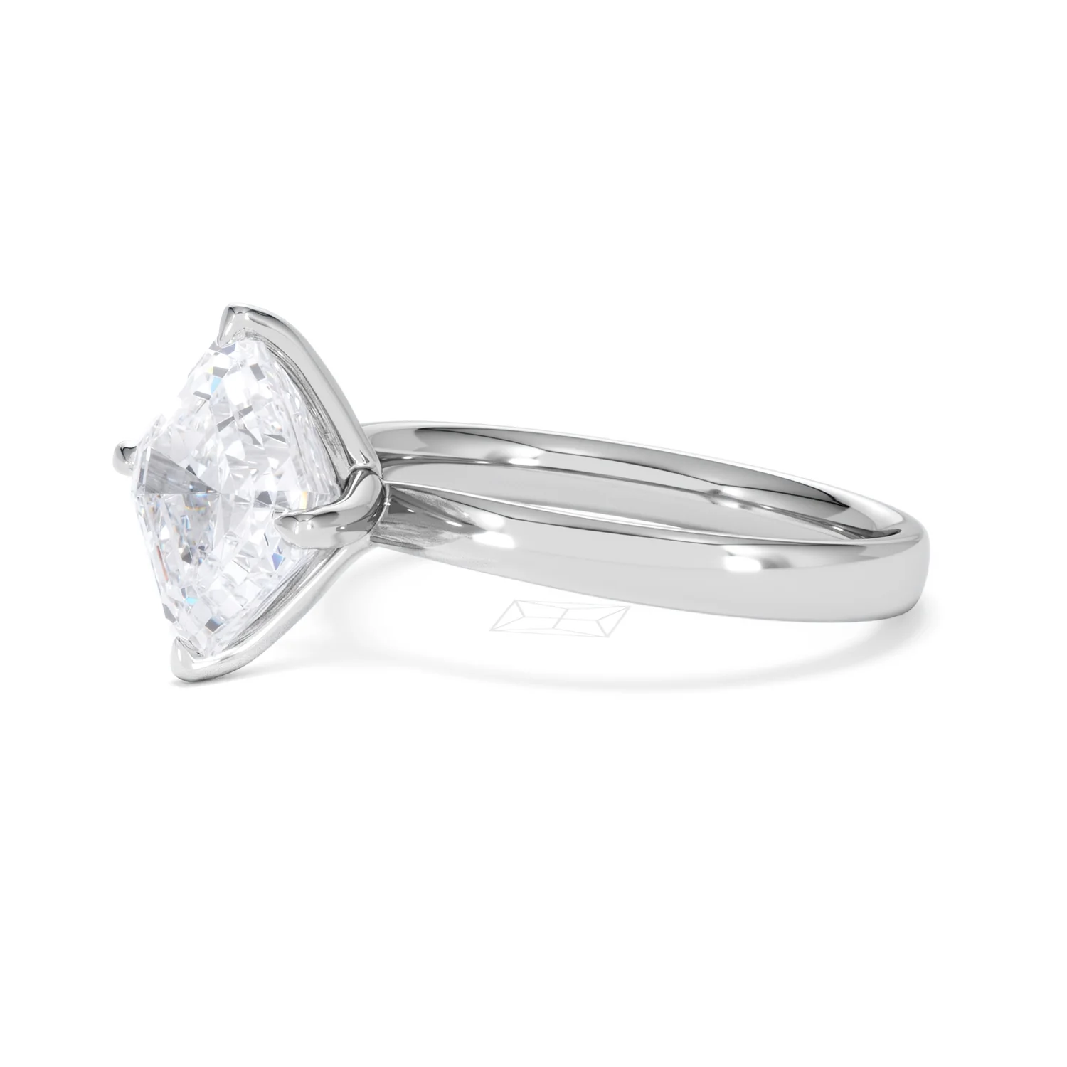 Origin Twist 3.00ct Asscher Cut Lab Diamond Solitaire Engagement Ring in Platinum - Image 74