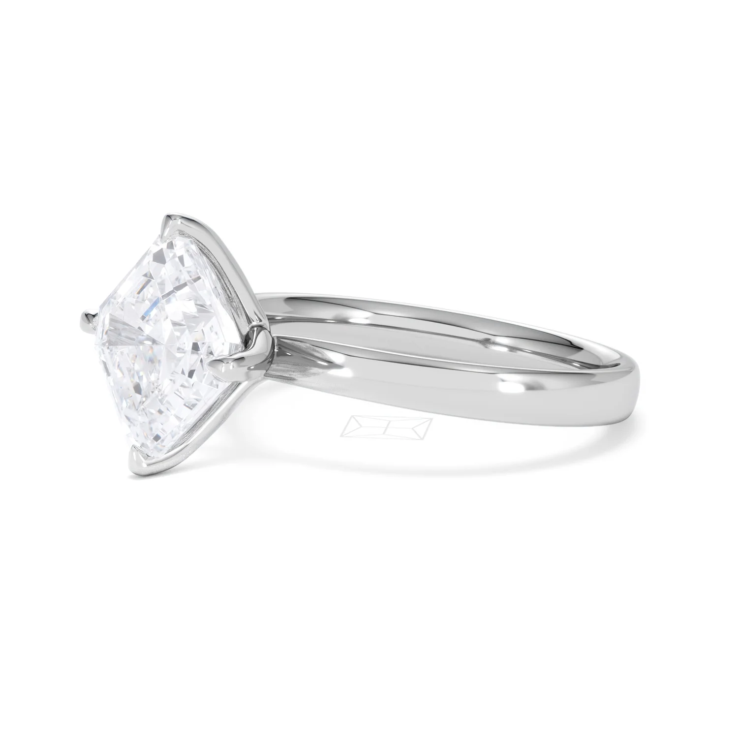 Origin Twist 3.00ct Asscher Cut Lab Diamond Solitaire Engagement Ring in Platinum - Image 75