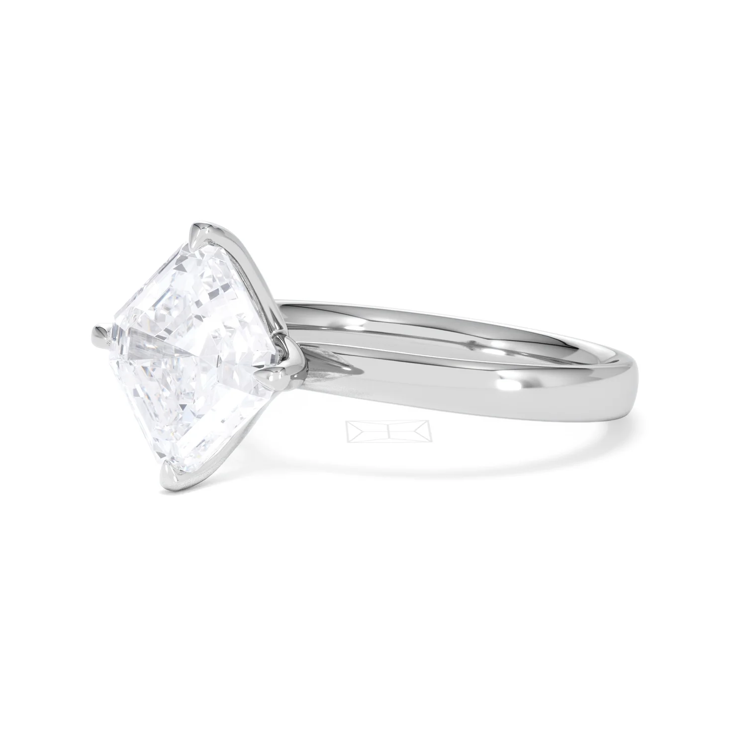 Origin Twist 3.00ct Asscher Cut Lab Diamond Solitaire Engagement Ring in Platinum - Image 77