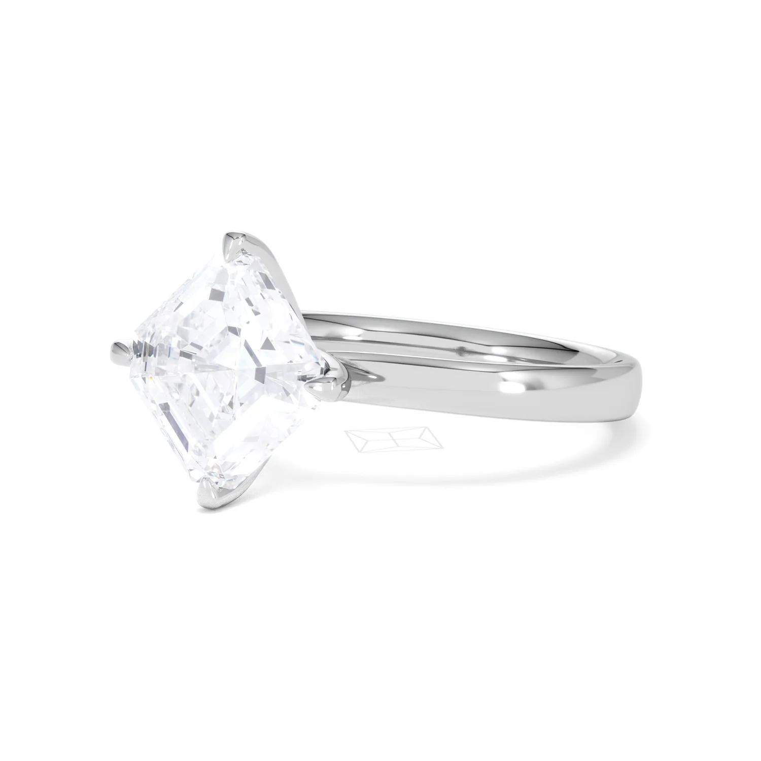 Origin Twist 3.00ct Asscher Cut Lab Diamond Solitaire Engagement Ring in Platinum - Image 79