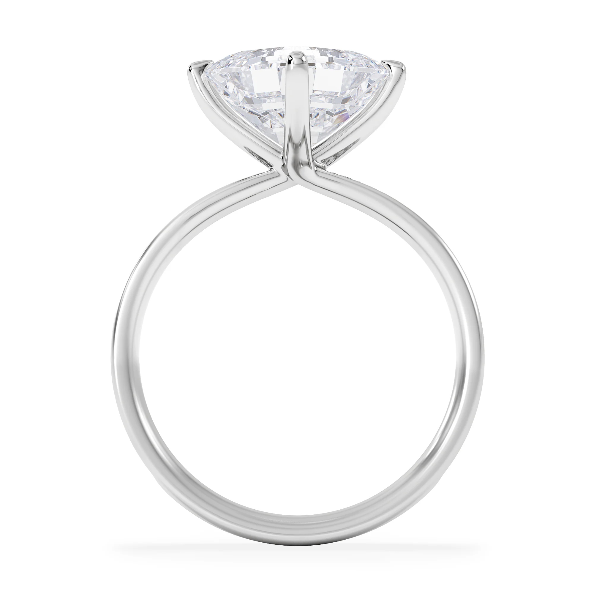 Origin Twist 3.00ct Asscher Cut Lab Diamond Solitaire Engagement Ring with Side Stones in 18K White Gold - Image 3