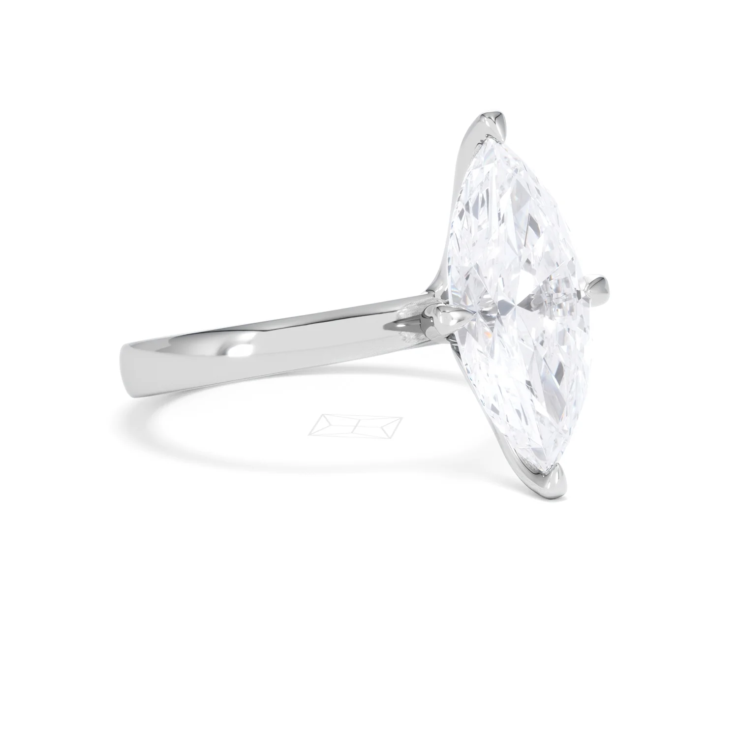 Origin Twist 3.00ct Marquise Cut Lab Diamond Solitaire Engagement Ring in 18K White Gold - Image 15