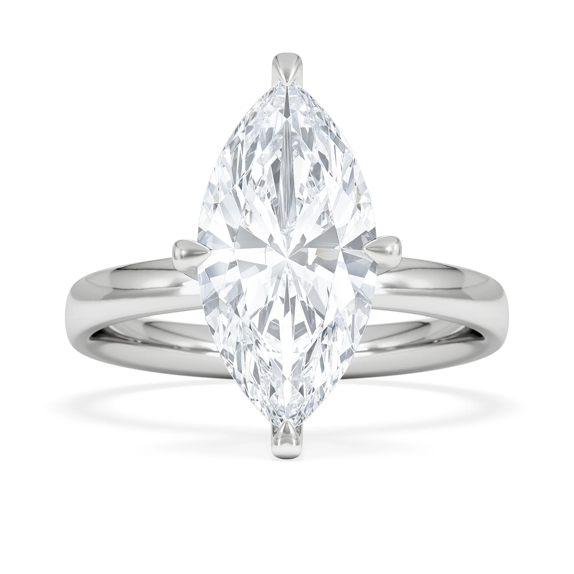 Origin Twist 3.00ct Marquise Cut Lab Diamond Solitaire Engagement Ring in 18K White Gold - Image 6