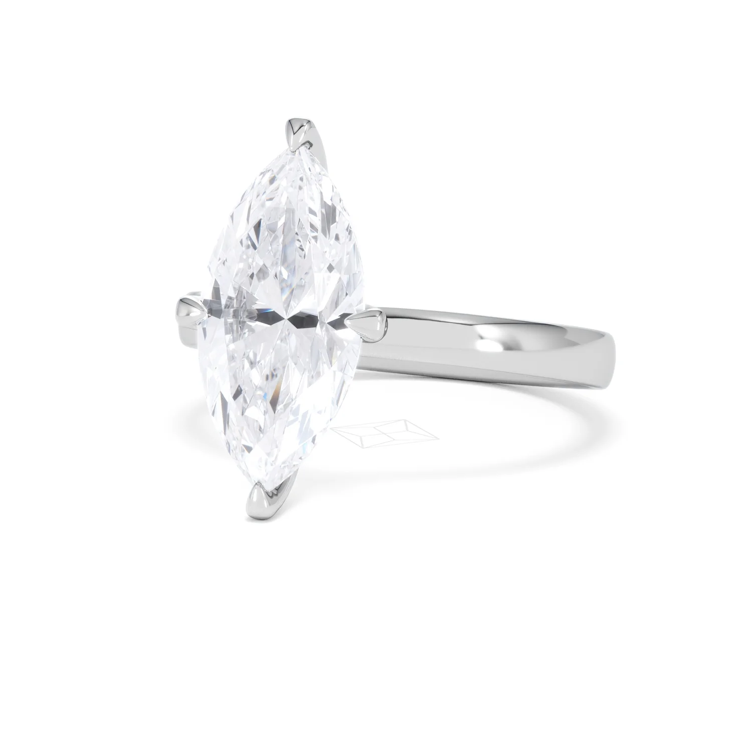 Origin Twist 3.00ct Marquise Cut Lab Diamond Solitaire Engagement Ring in 18K White Gold - Image 82