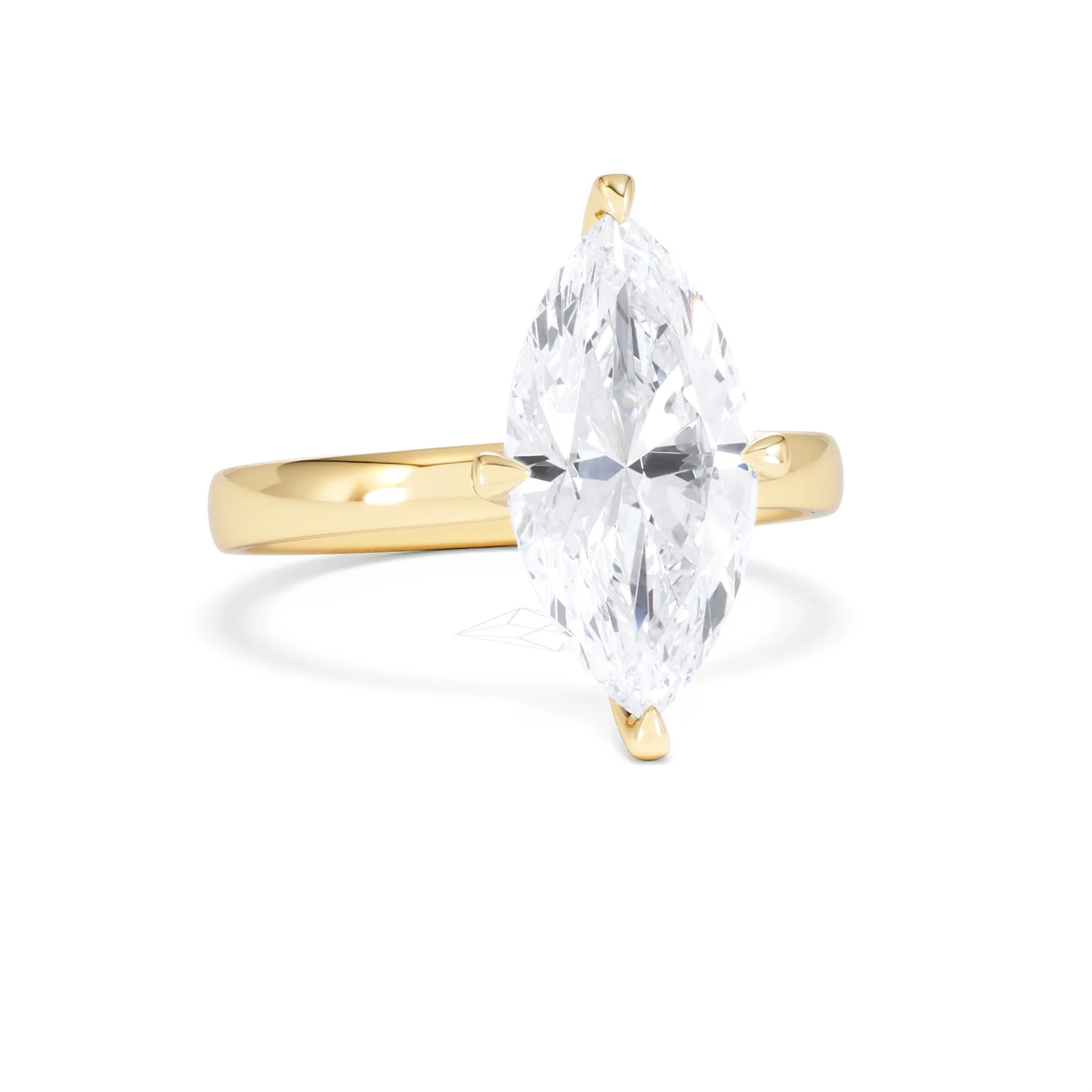 Origin Twist 3.00ct Marquise Cut Lab Diamond Solitaire Engagement Ring in 18K Yellow Gold - Image 10