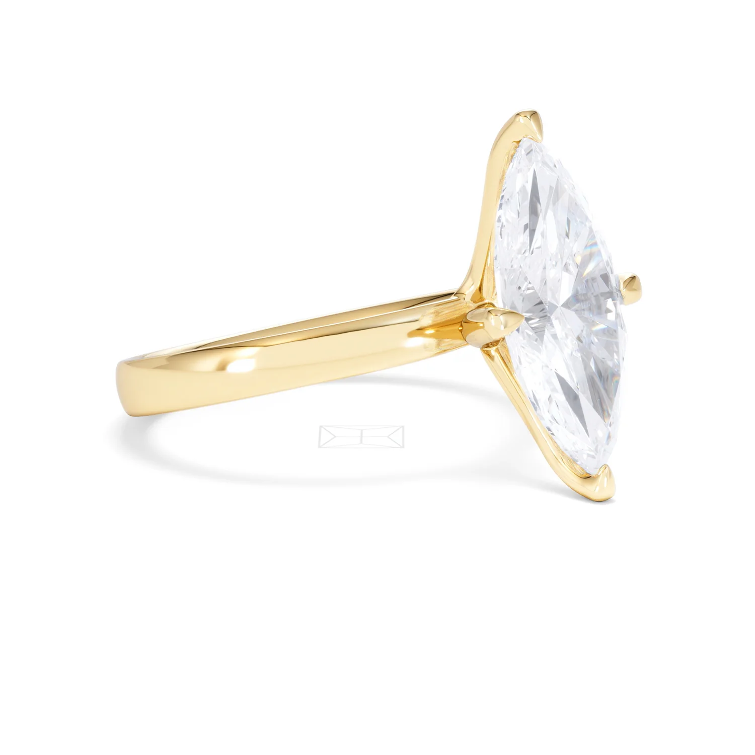 Origin Twist 3.00ct Marquise Cut Lab Diamond Solitaire Engagement Ring in 18K Yellow Gold - Image 17