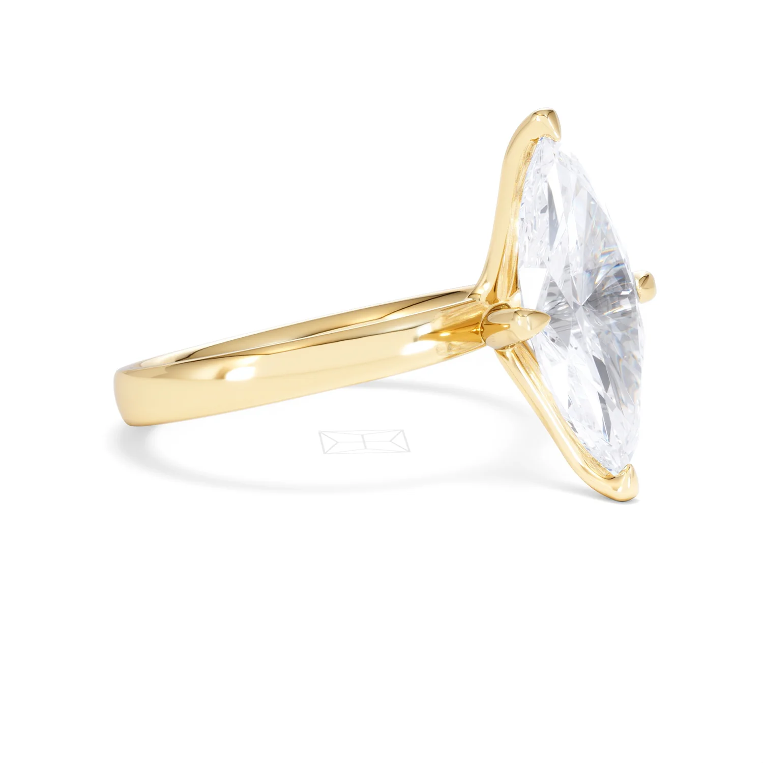 Origin Twist 3.00ct Marquise Cut Lab Diamond Solitaire Engagement Ring in 18K Yellow Gold - Image 18