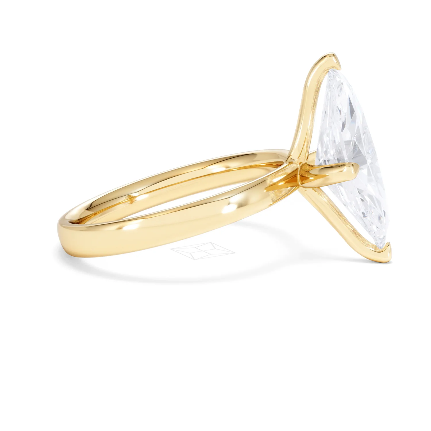 Origin Twist 3.00ct Marquise Cut Lab Diamond Solitaire Engagement Ring in 18K Yellow Gold - Image 24