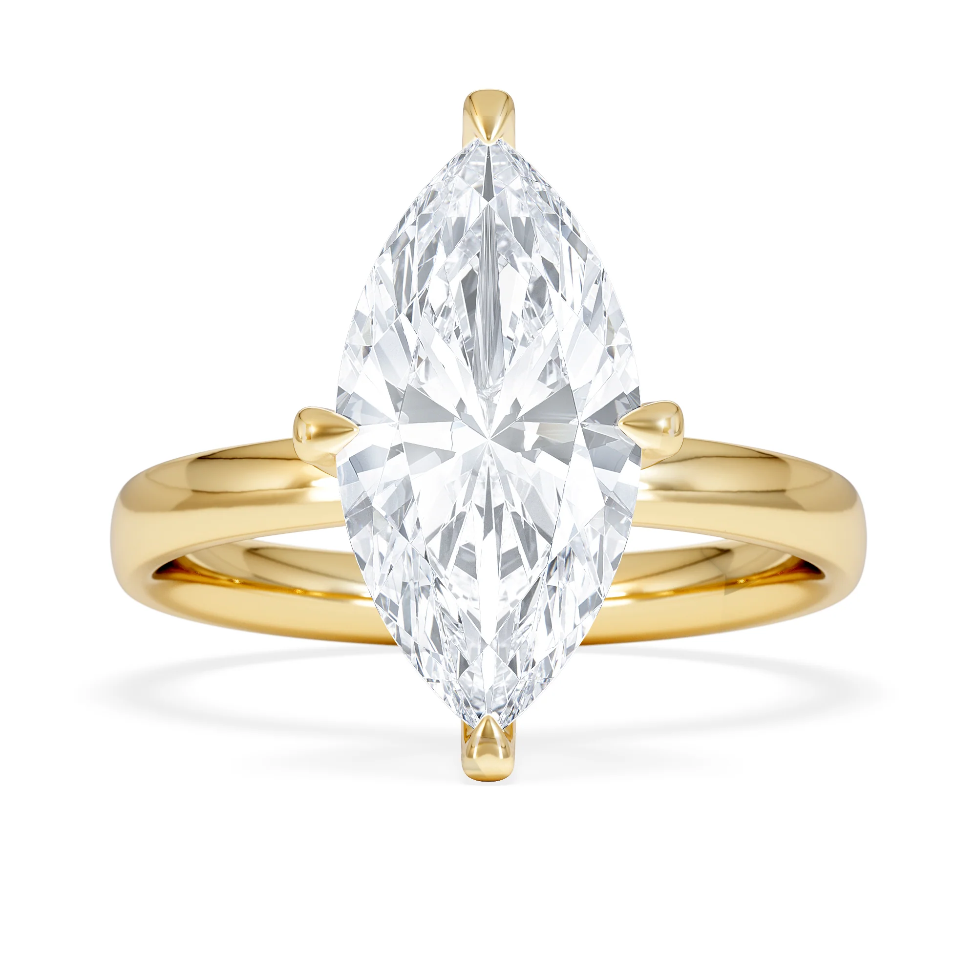 Origin Twist 3.00ct Marquise Cut Lab Diamond Solitaire Engagement Ring in 18K Yellow Gold - Image 6
