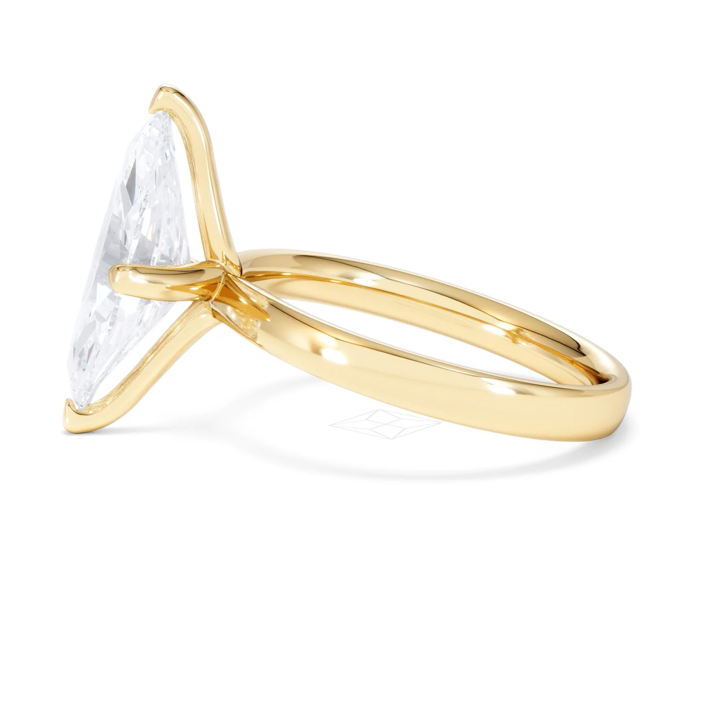 Origin Twist 3.00ct Marquise Cut Lab Diamond Solitaire Engagement Ring in 18K Yellow Gold - Image 68