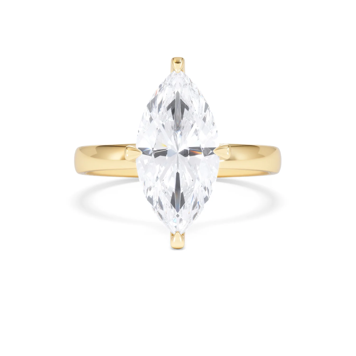 Origin Twist 3.00ct Marquise Cut Lab Diamond Solitaire Engagement Ring in 18K Yellow Gold - Image 7