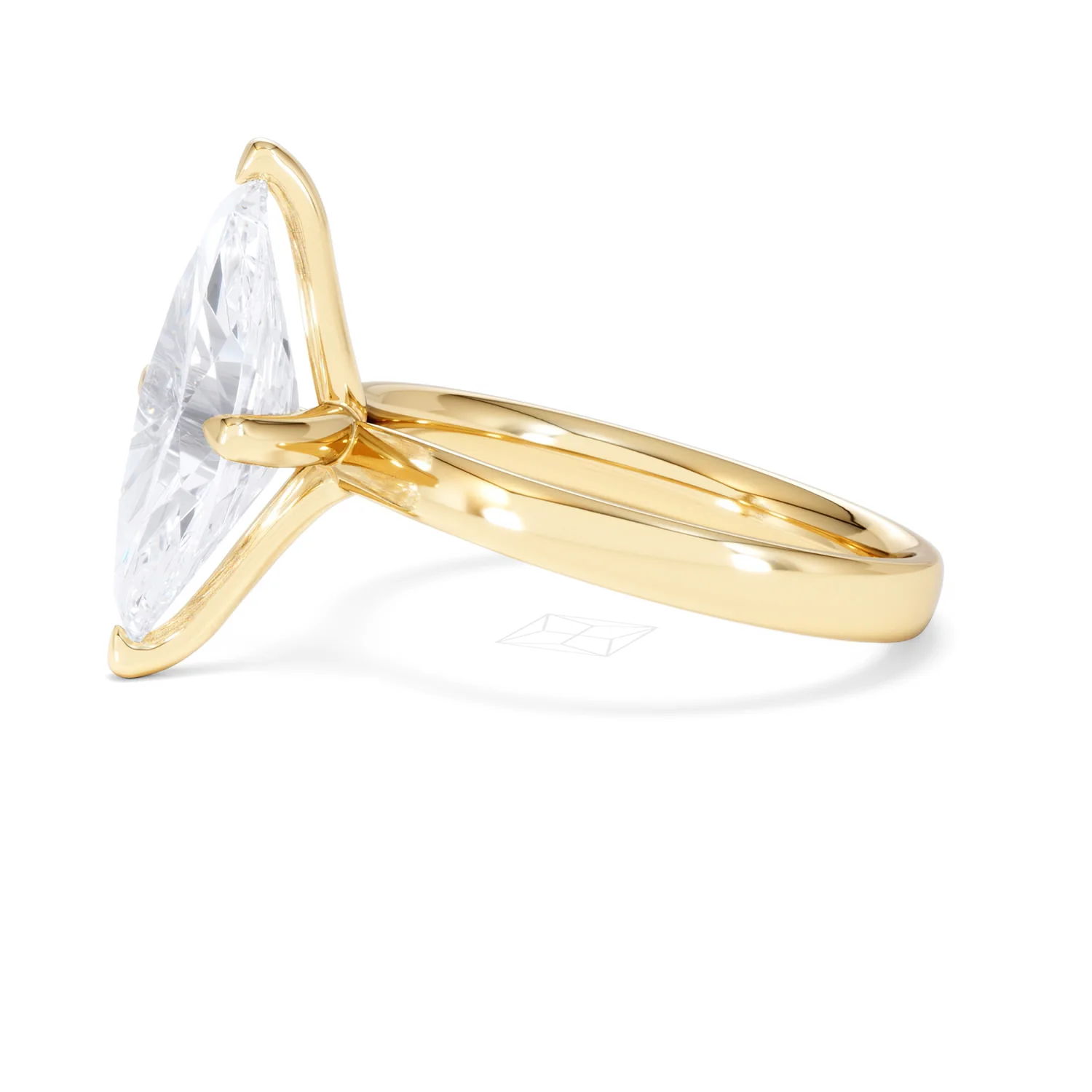 Origin Twist 3.00ct Marquise Cut Lab Diamond Solitaire Engagement Ring in 18K Yellow Gold - Image 71