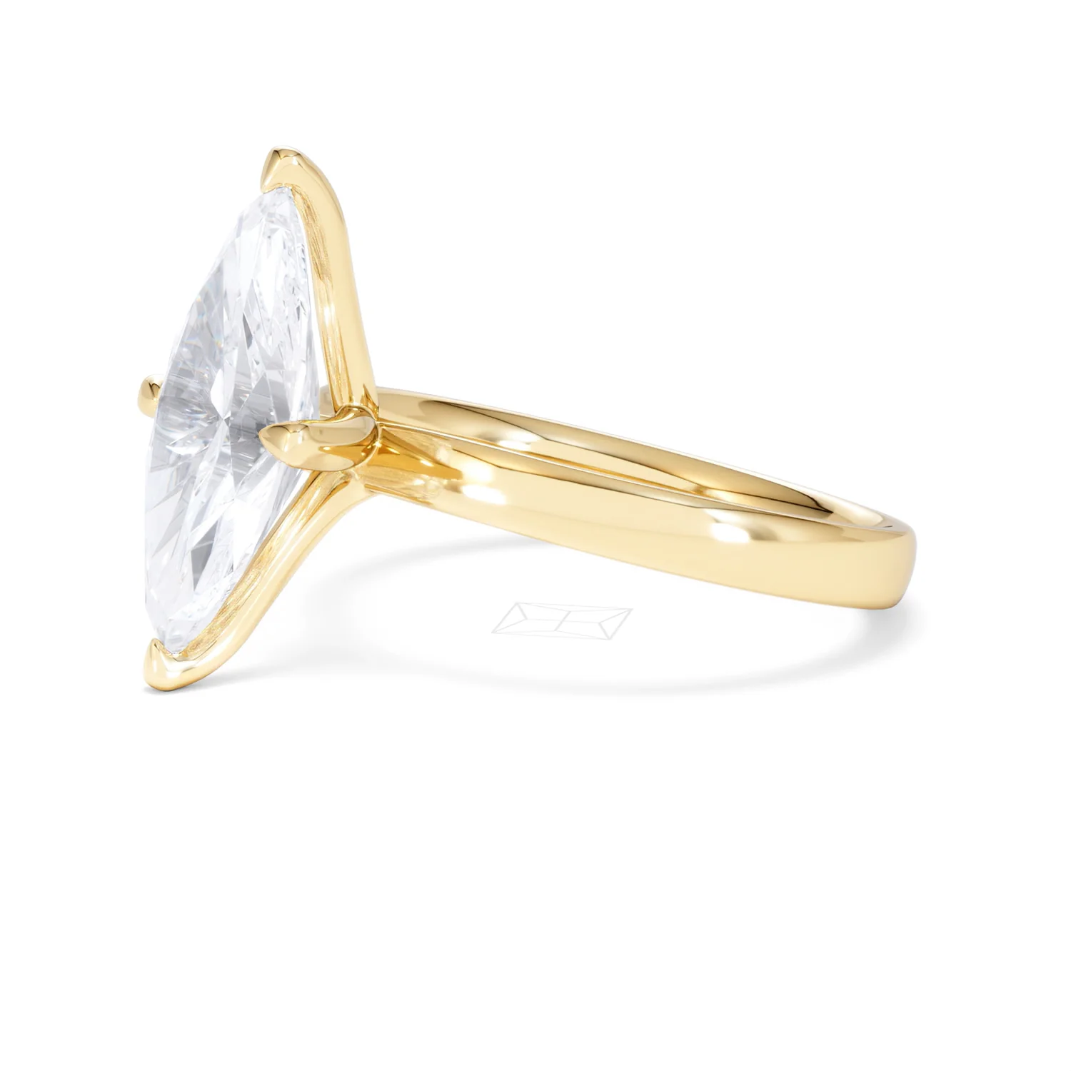 Origin Twist 3.00ct Marquise Cut Lab Diamond Solitaire Engagement Ring in 18K Yellow Gold - Image 74