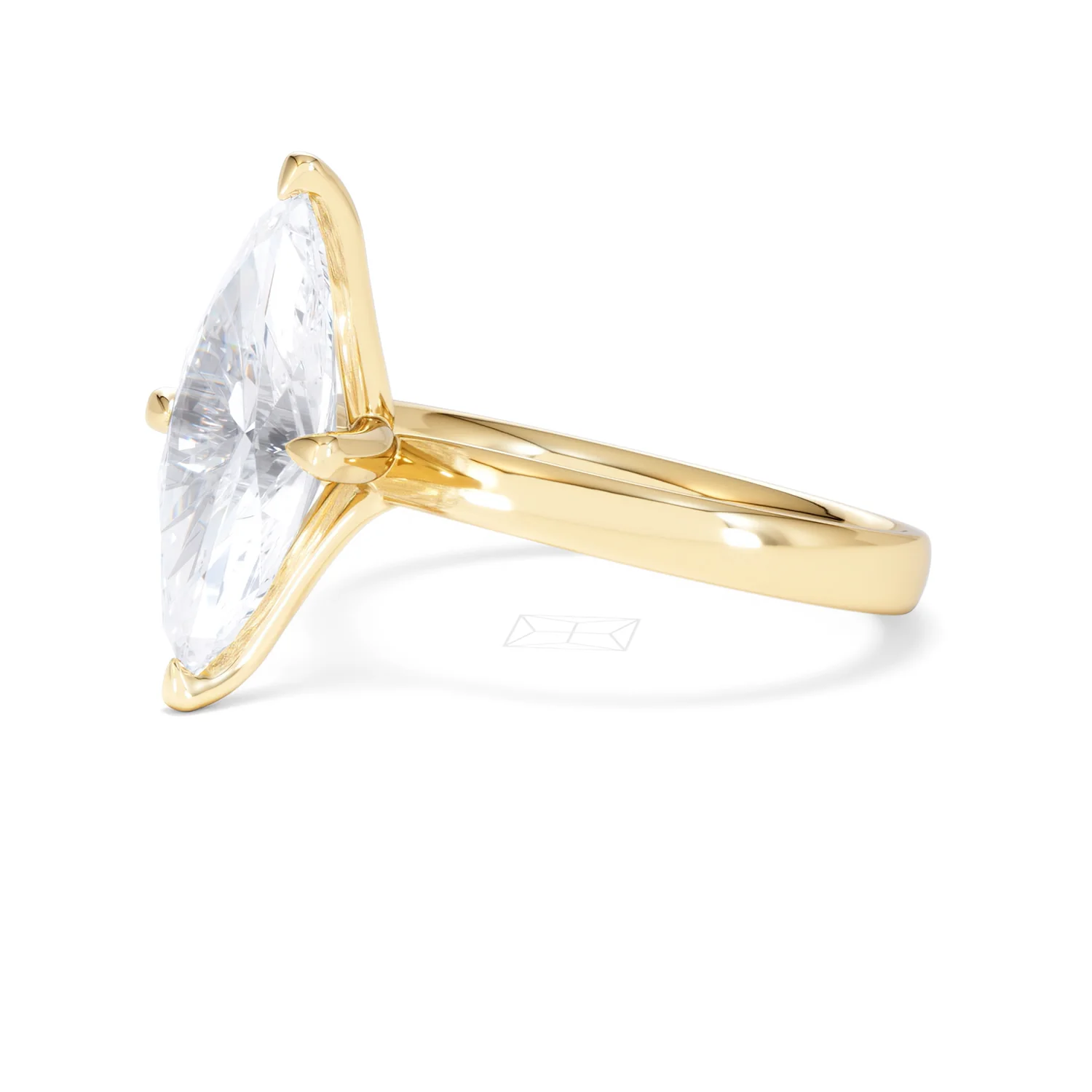 Origin Twist 3.00ct Marquise Cut Lab Diamond Solitaire Engagement Ring in 18K Yellow Gold - Image 75