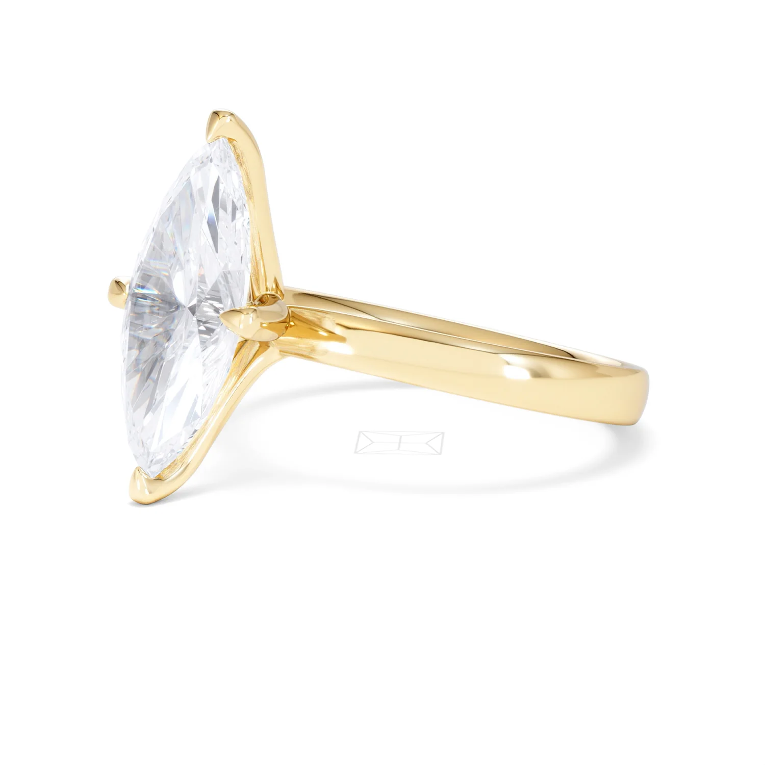 Origin Twist 3.00ct Marquise Cut Lab Diamond Solitaire Engagement Ring in 18K Yellow Gold - Image 76