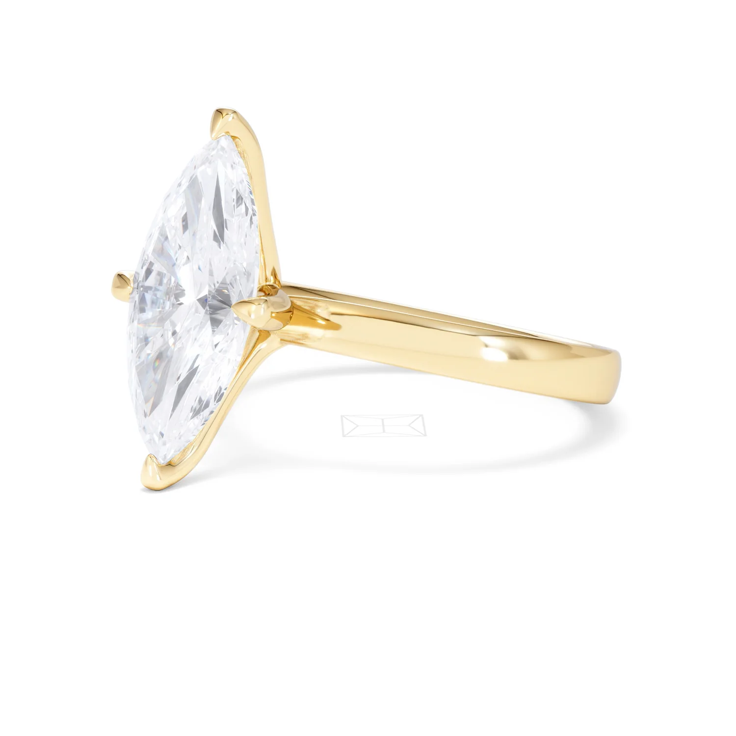 Origin Twist 3.00ct Marquise Cut Lab Diamond Solitaire Engagement Ring in 18K Yellow Gold - Image 77