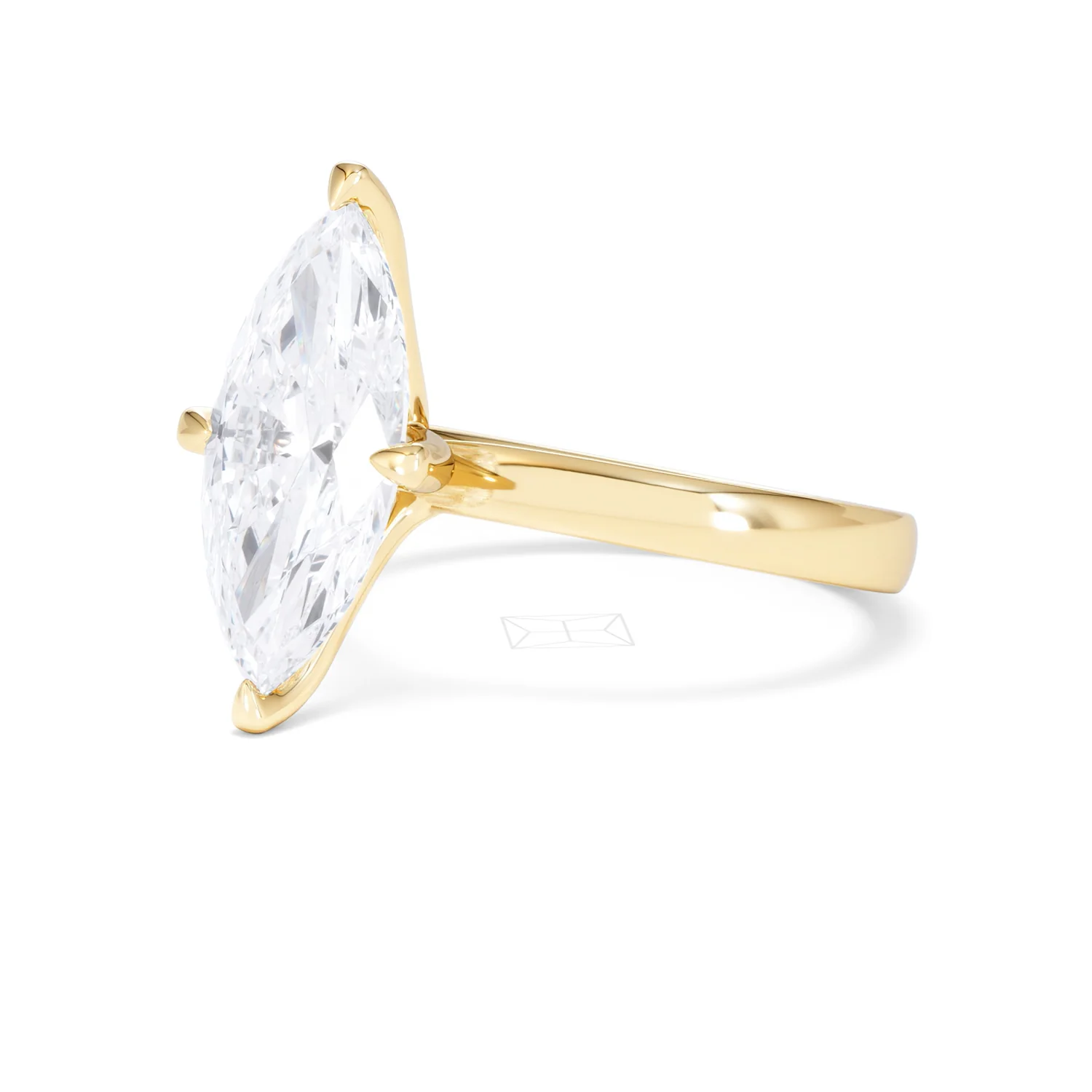Origin Twist 3.00ct Marquise Cut Lab Diamond Solitaire Engagement Ring in 18K Yellow Gold - Image 78