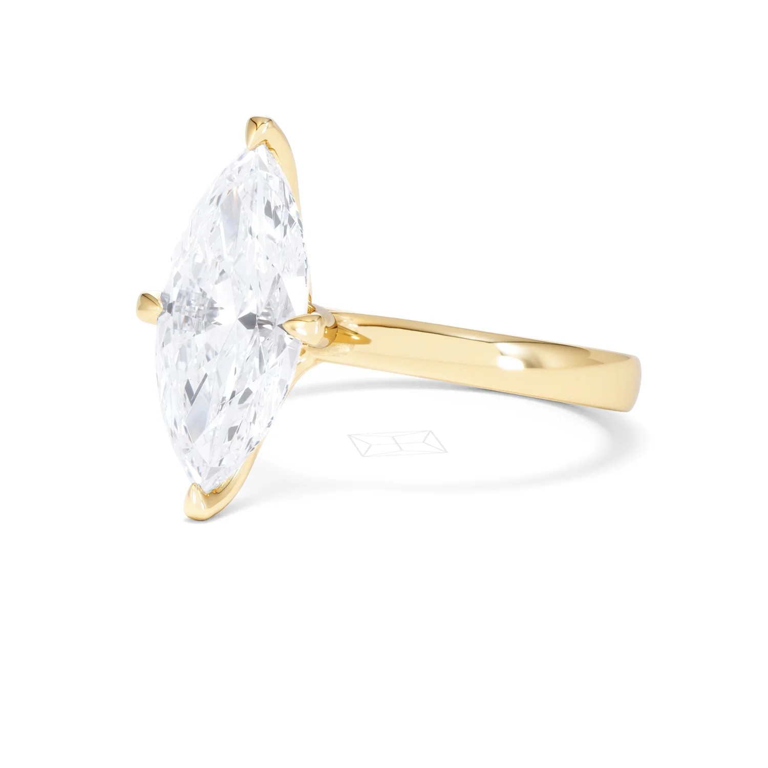 Origin Twist 3.00ct Marquise Cut Lab Diamond Solitaire Engagement Ring in 18K Yellow Gold - Image 79