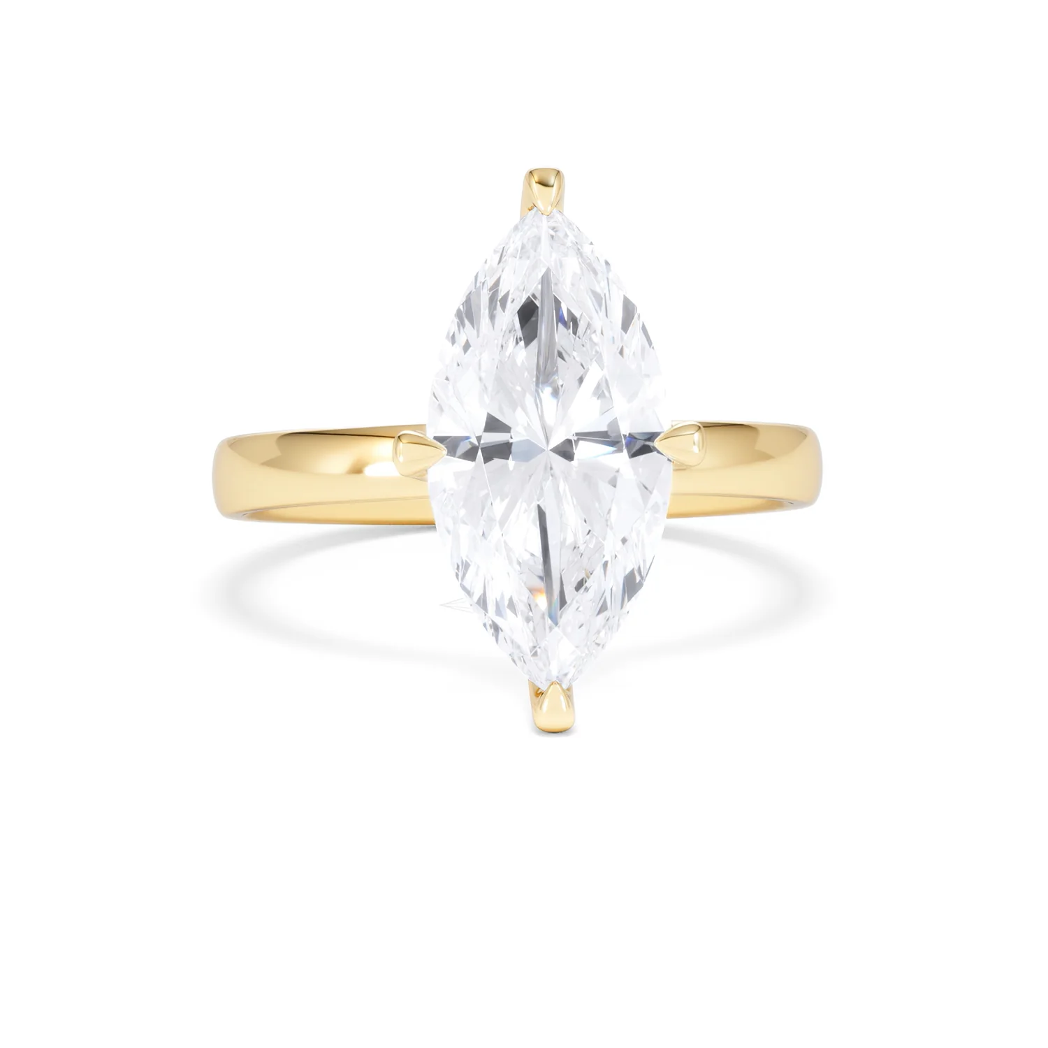 Origin Twist 3.00ct Marquise Cut Lab Diamond Solitaire Engagement Ring in 18K Yellow Gold - Image 8