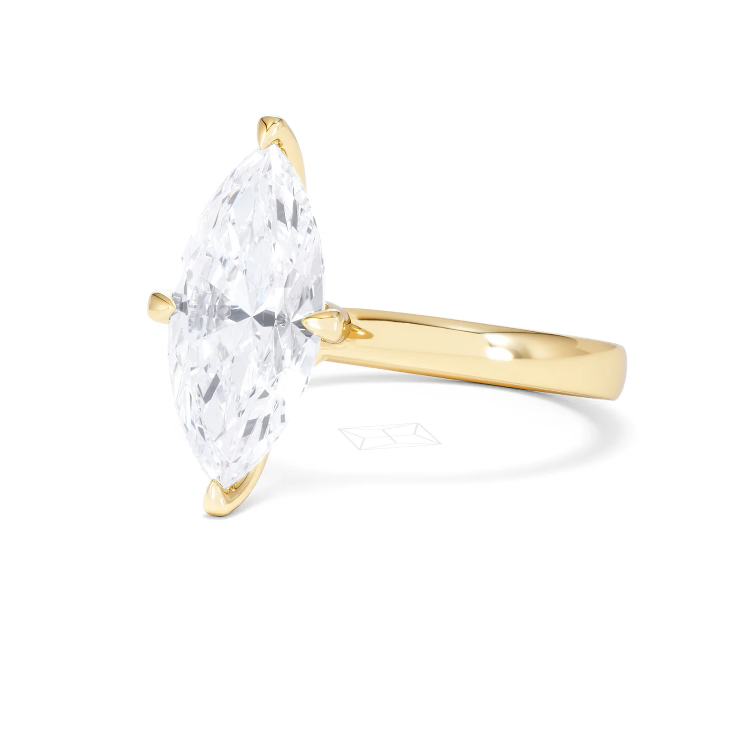 Origin Twist 3.00ct Marquise Cut Lab Diamond Solitaire Engagement Ring in 18K Yellow Gold - Image 80