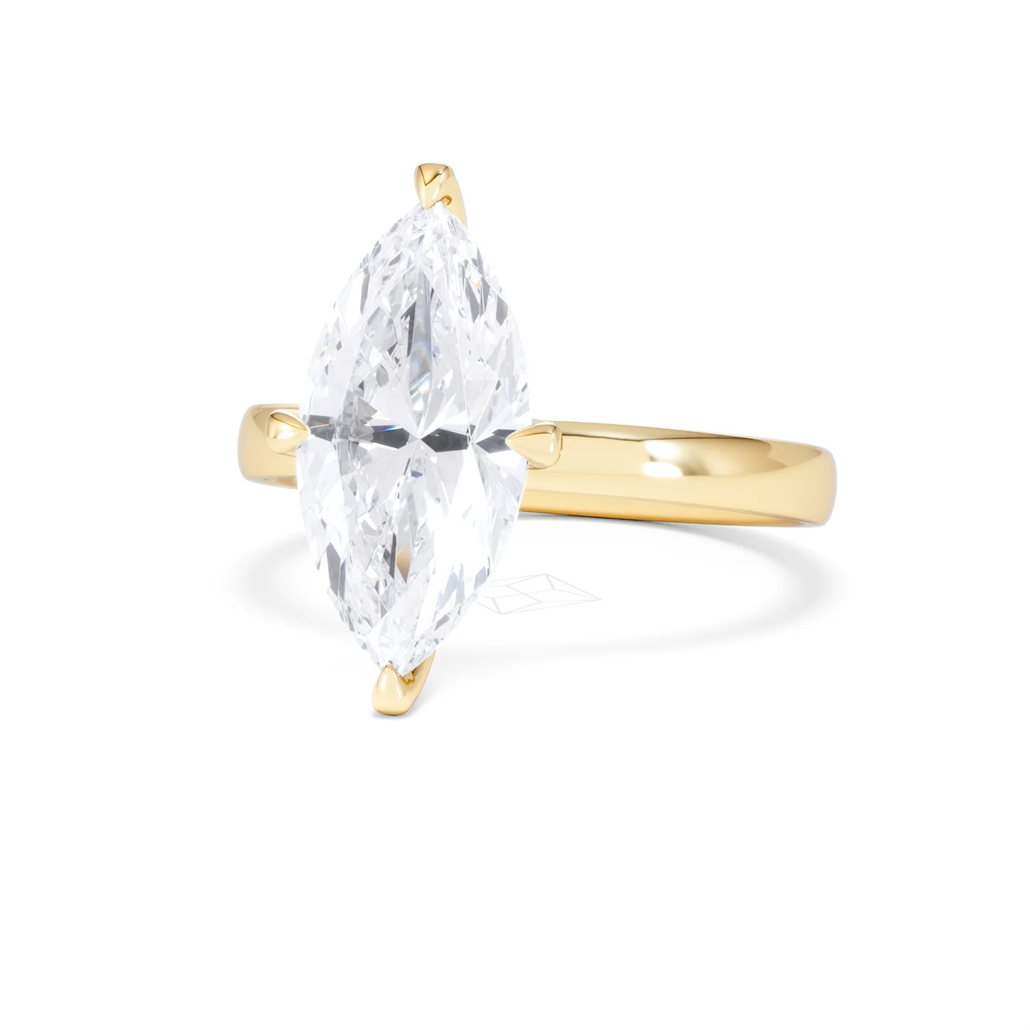 Origin Twist 3.00ct Marquise Cut Lab Diamond Solitaire Engagement Ring in 18K Yellow Gold - Image 83