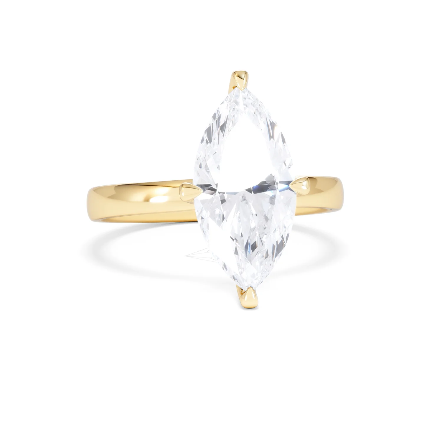 Origin Twist 3.00ct Marquise Cut Lab Diamond Solitaire Engagement Ring in 18K Yellow Gold - Image 9