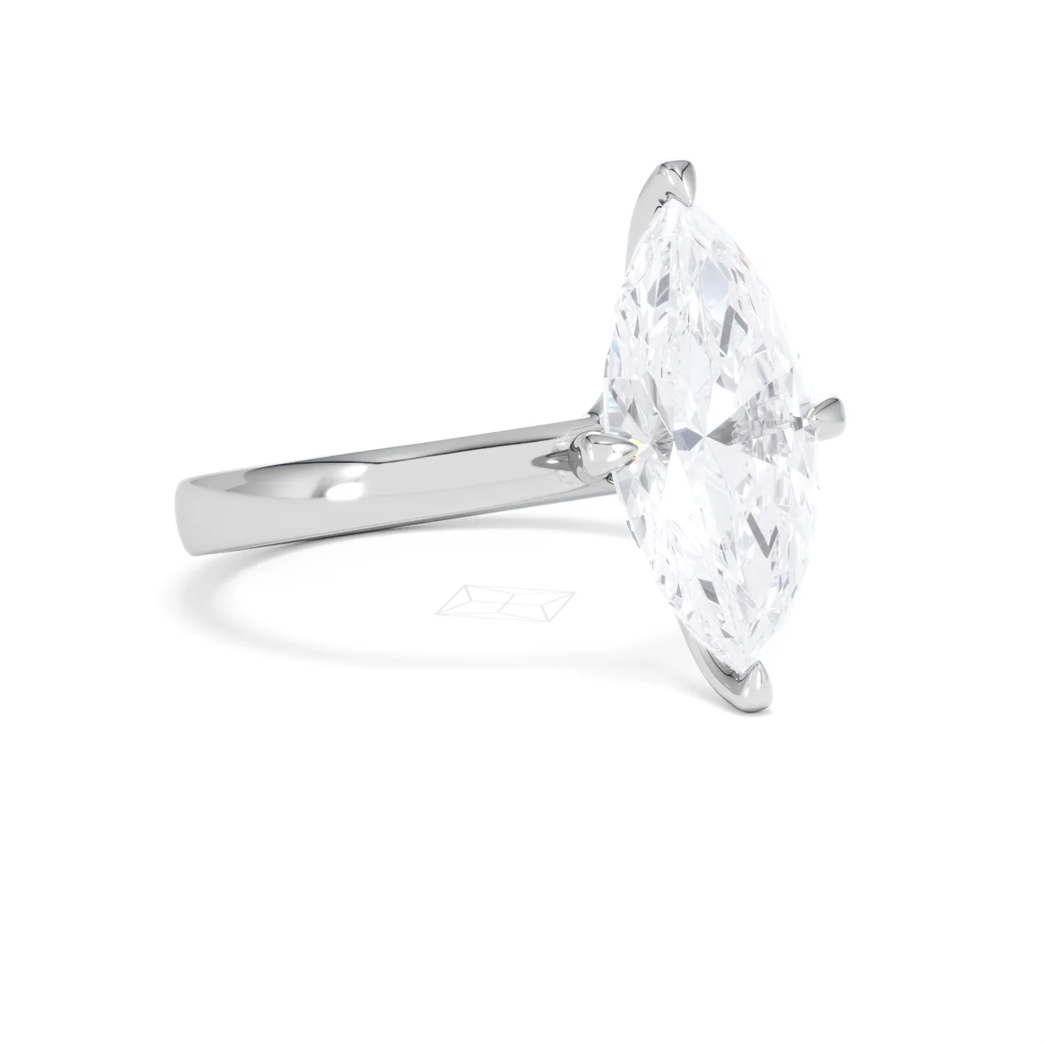 Origin Twist 3.00ct Marquise Cut Lab Diamond Solitaire Engagement Ring in Platinum - Image 14