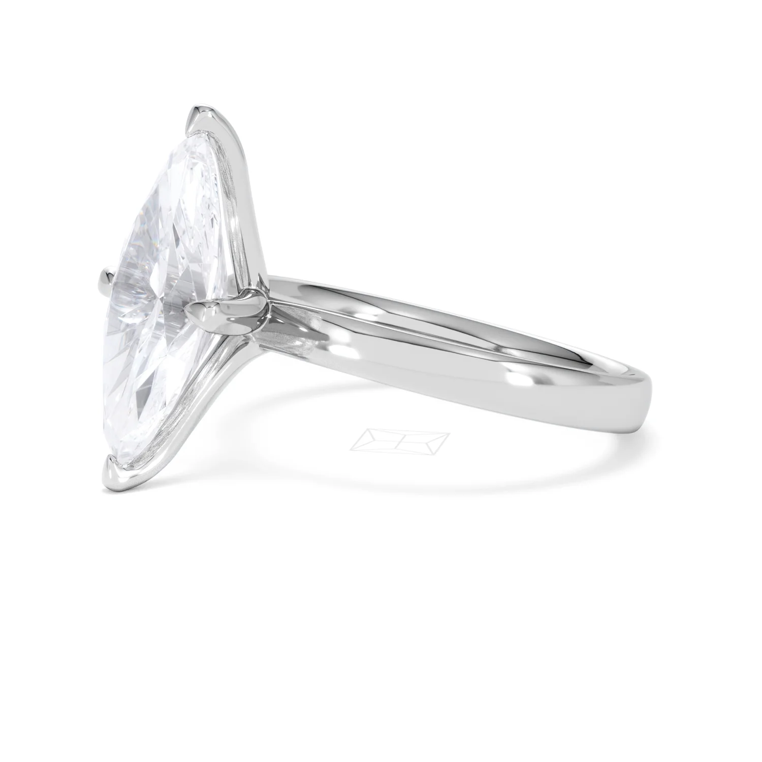 Origin Twist 3.00ct Marquise Cut Lab Diamond Solitaire Engagement Ring in Platinum - Image 74