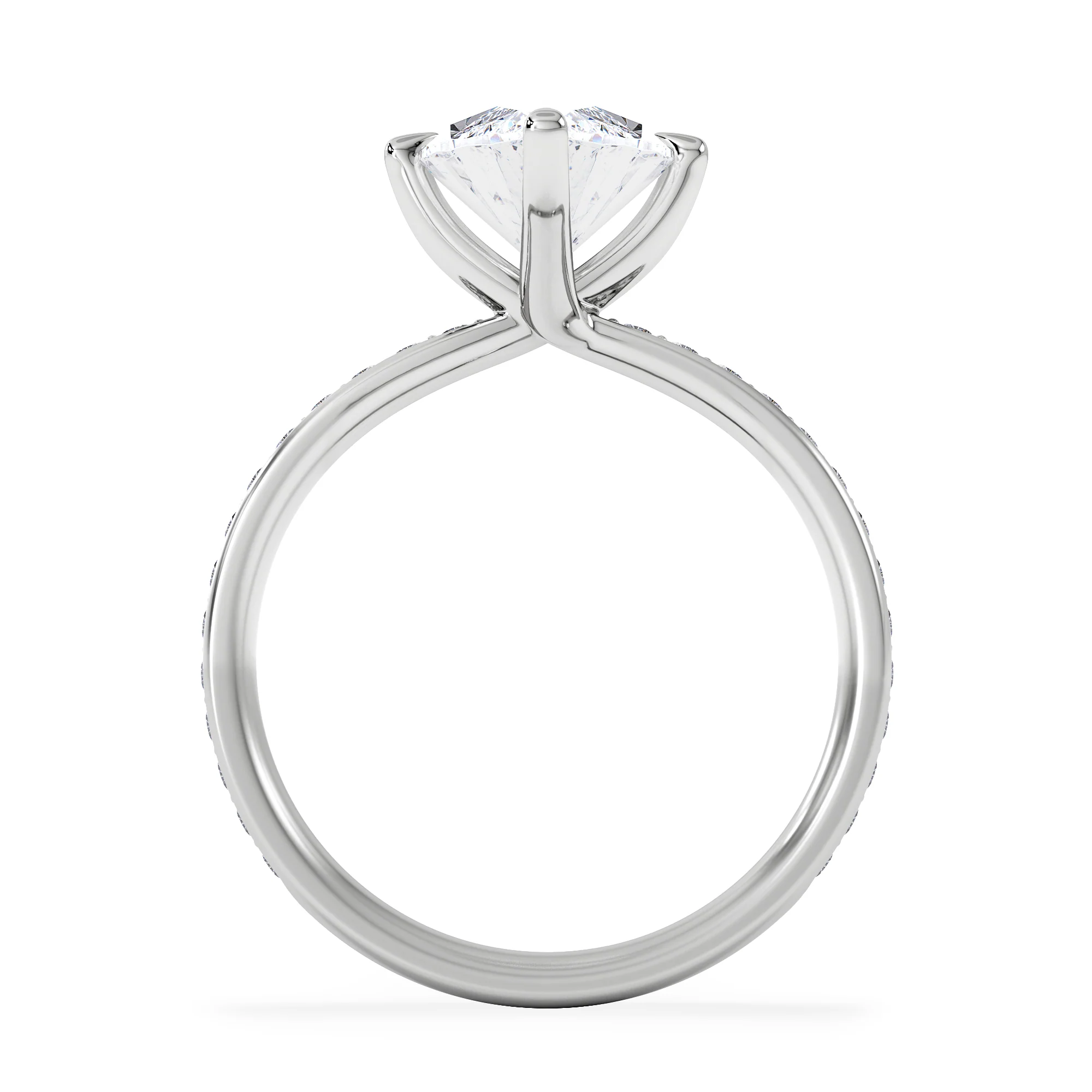 Origin Twist 3.00ct Marquise Cut Lab Diamond Solitaire Engagement Ring with Side Stones in 18K White Gold - Image 3