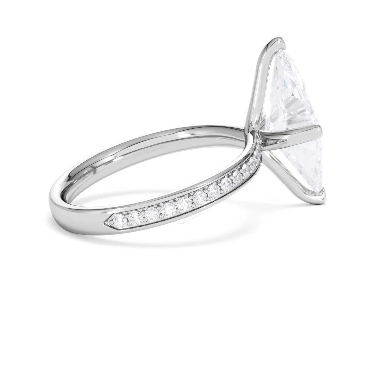 Origin Twist 3.00ct Marquise Cut Lab Diamond Solitaire Engagement Ring with Side Stones in 18K White Gold - Image 31